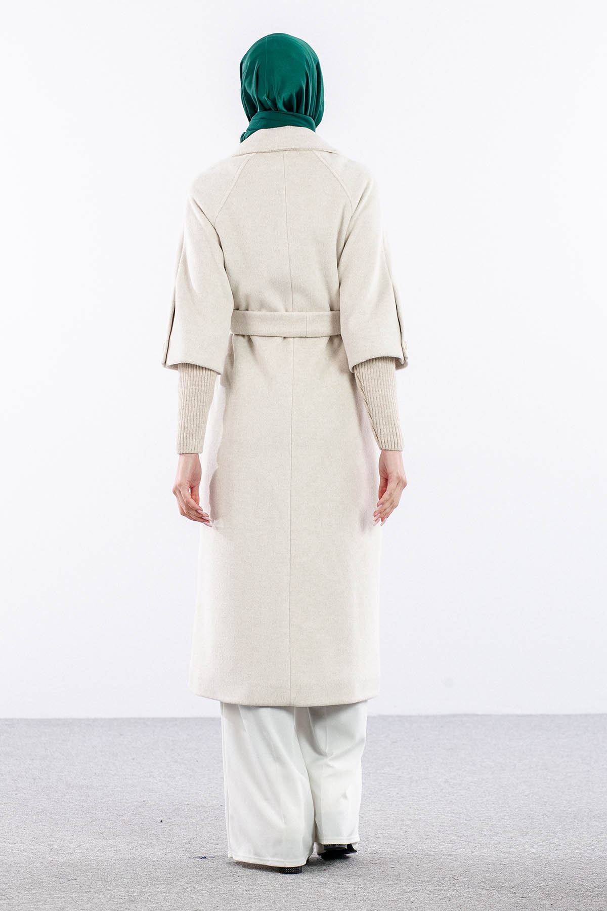 F-1451 Kaban 38-48 Trıko Takma Kol - Ekru - 5