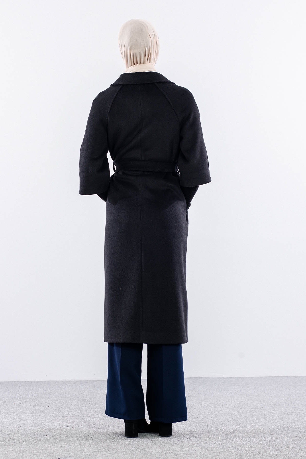 F-1451 Kaban 38-48 Trıko Takma Kol - Siyah - 4