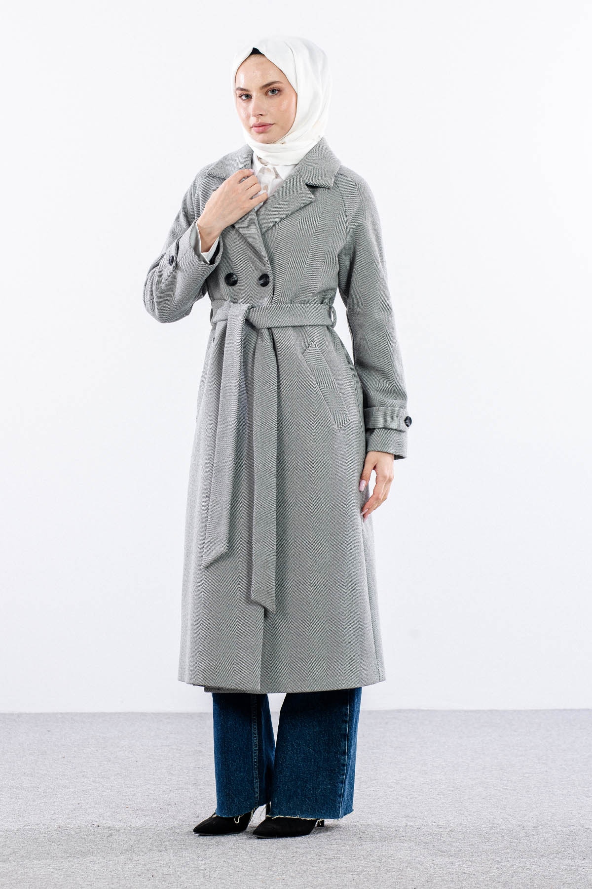 F-1458 Kaşe Kaban 38-48 Baliksirti - A_gri - 1