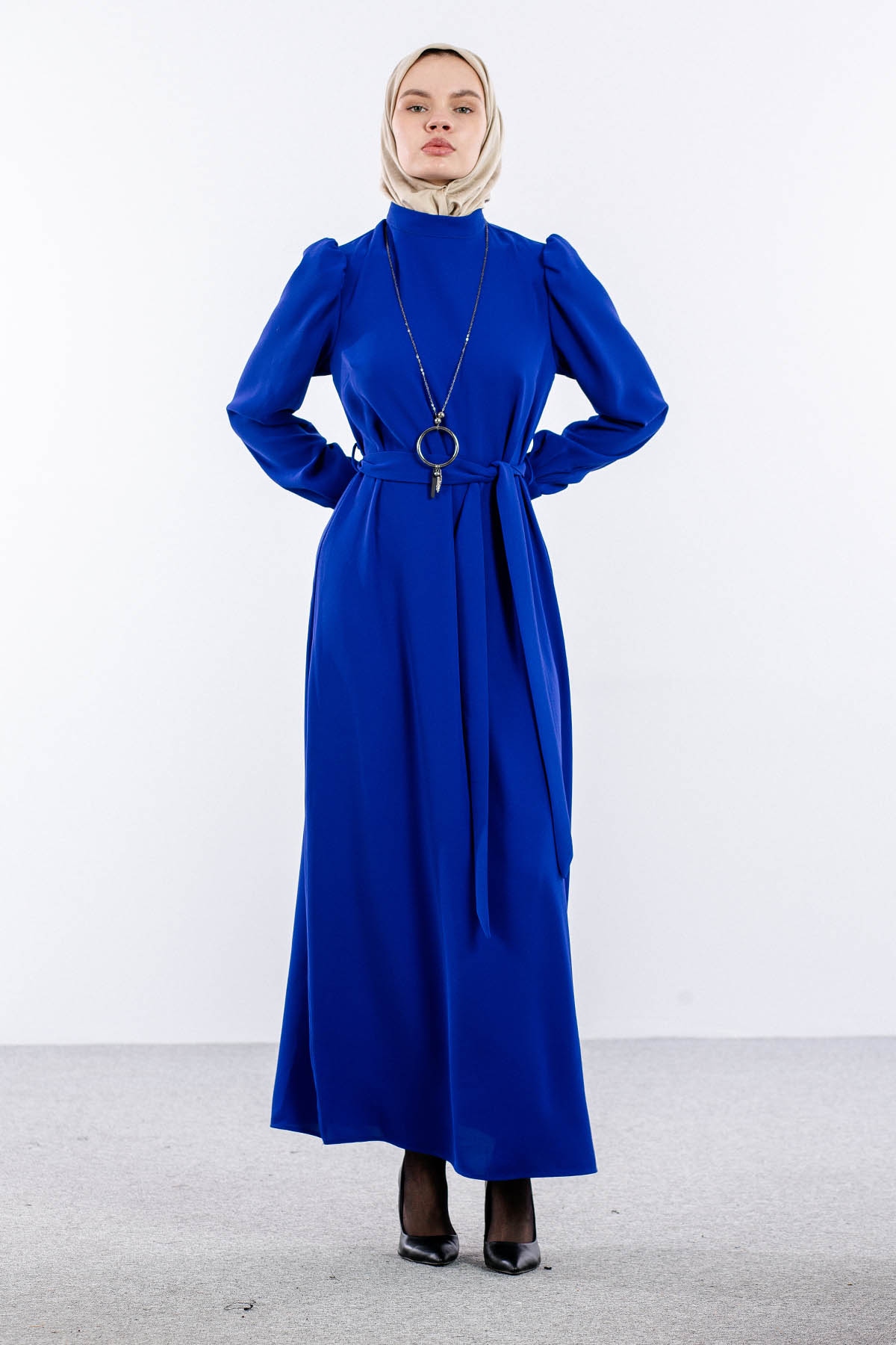 F-1504 Elbise 40-50 - Sax - 1