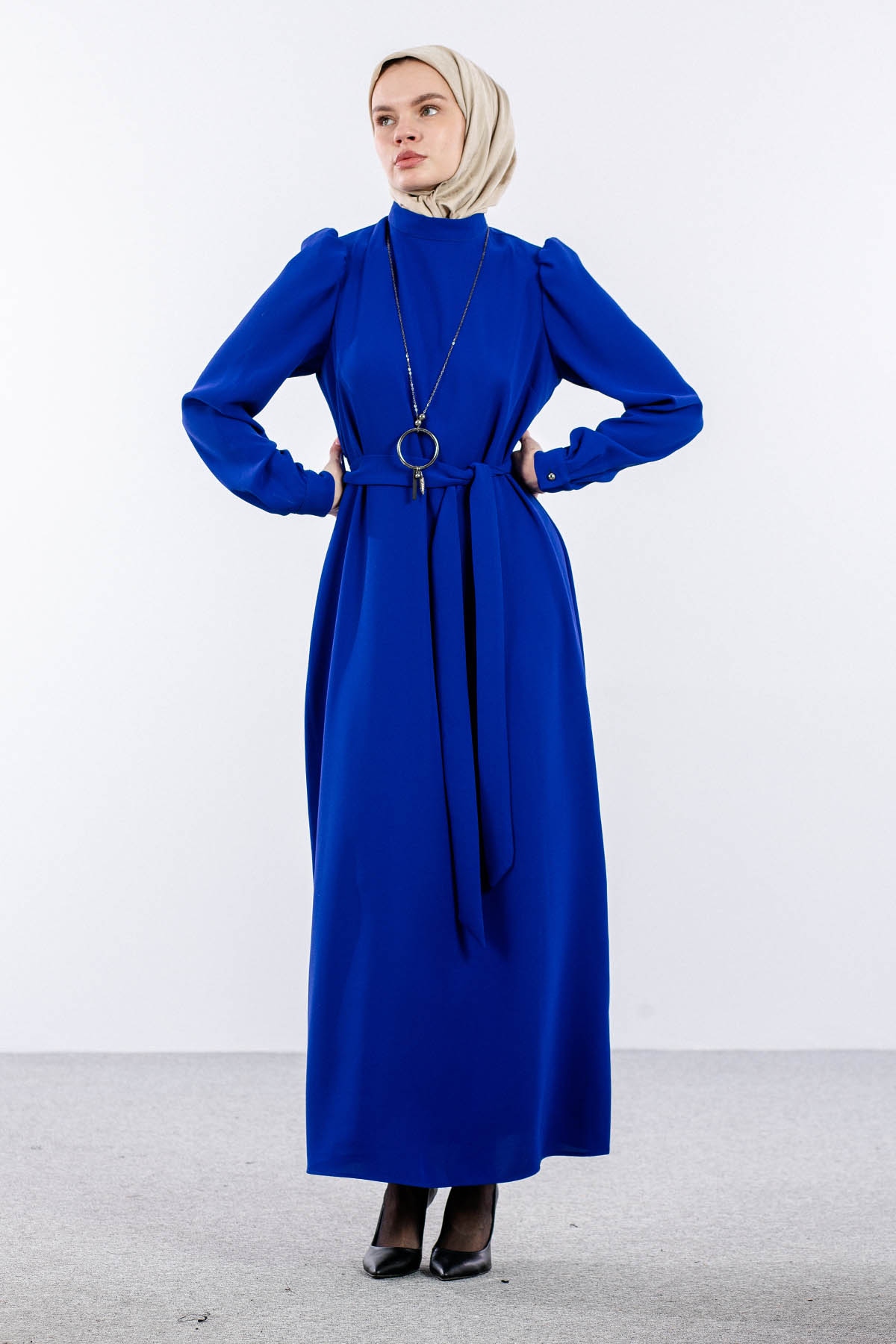 F-1504 Elbise 40-50 - Sax - 2