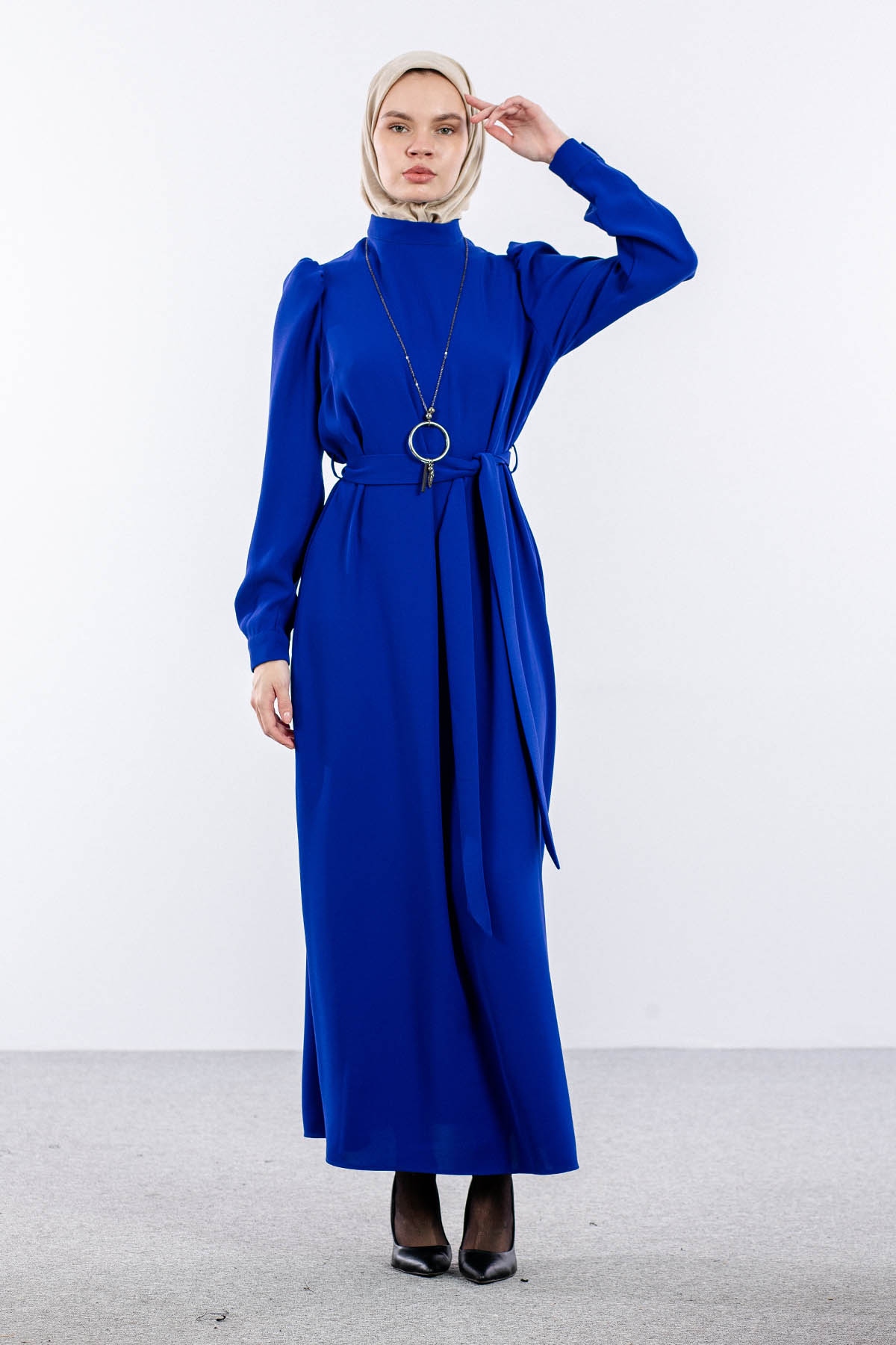 F-1504 Elbise 40-50 - Sax - 3