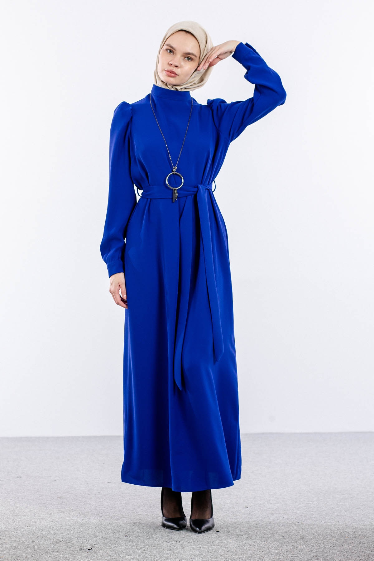 F-1504 Elbise 40-50 - Sax - 4