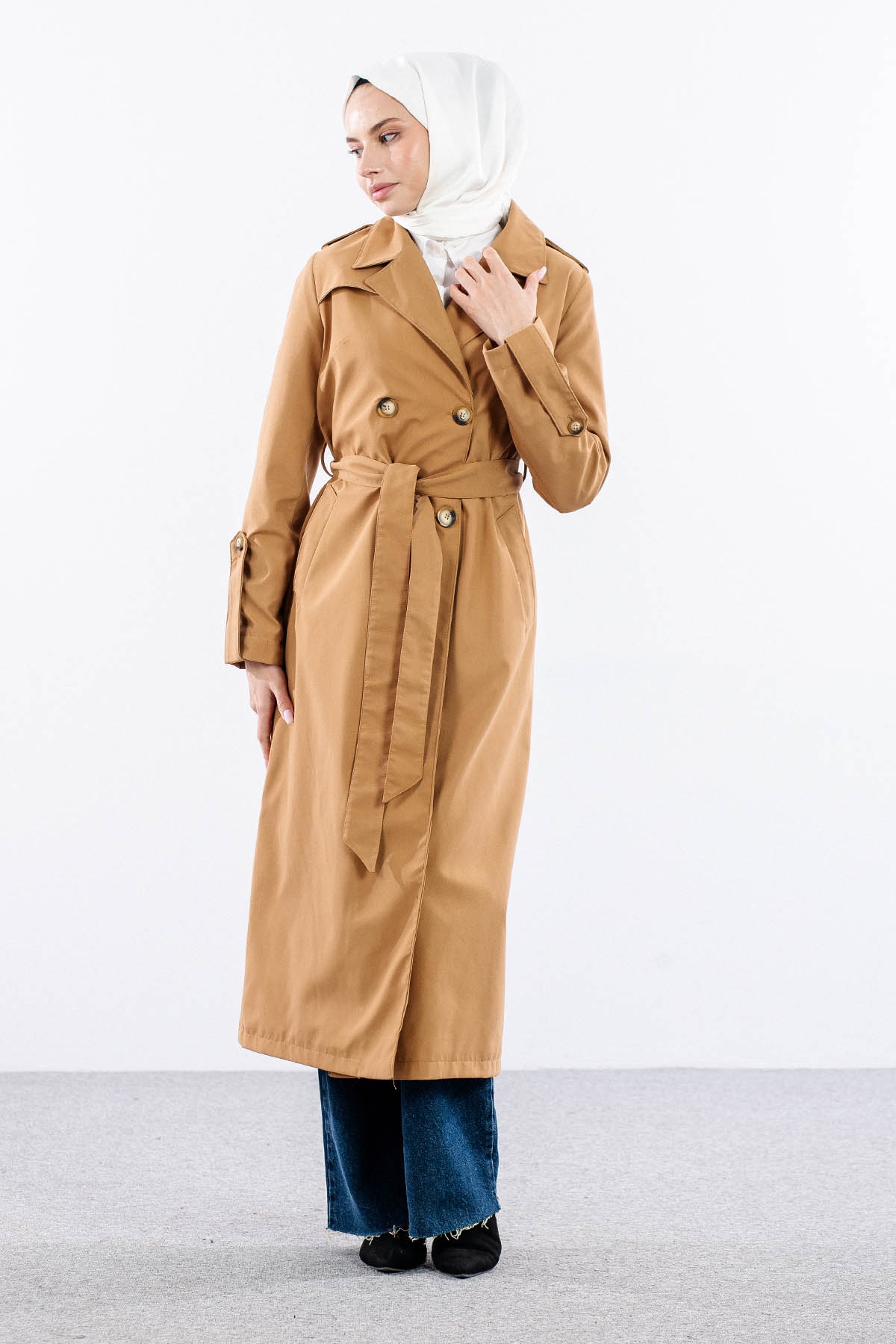 F-1582 Trençkap 38-48 Araboy - Camel - 1