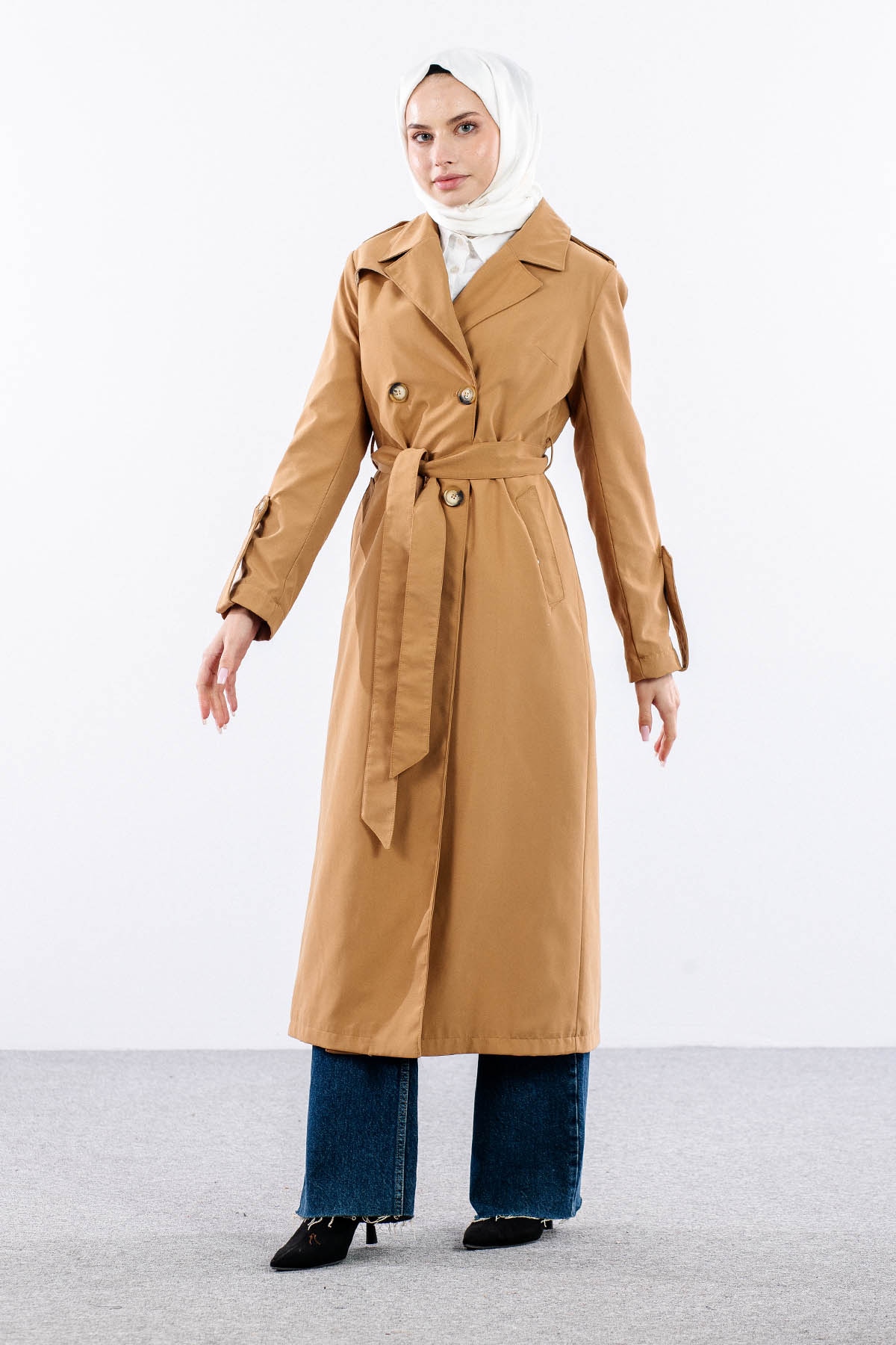 F-1582 Trençkap 38-48 Araboy - Camel - 2