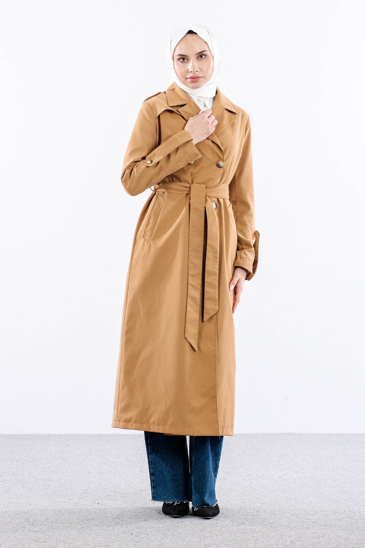 F-1582 Trençkap 38-48 Araboy - Camel - 3