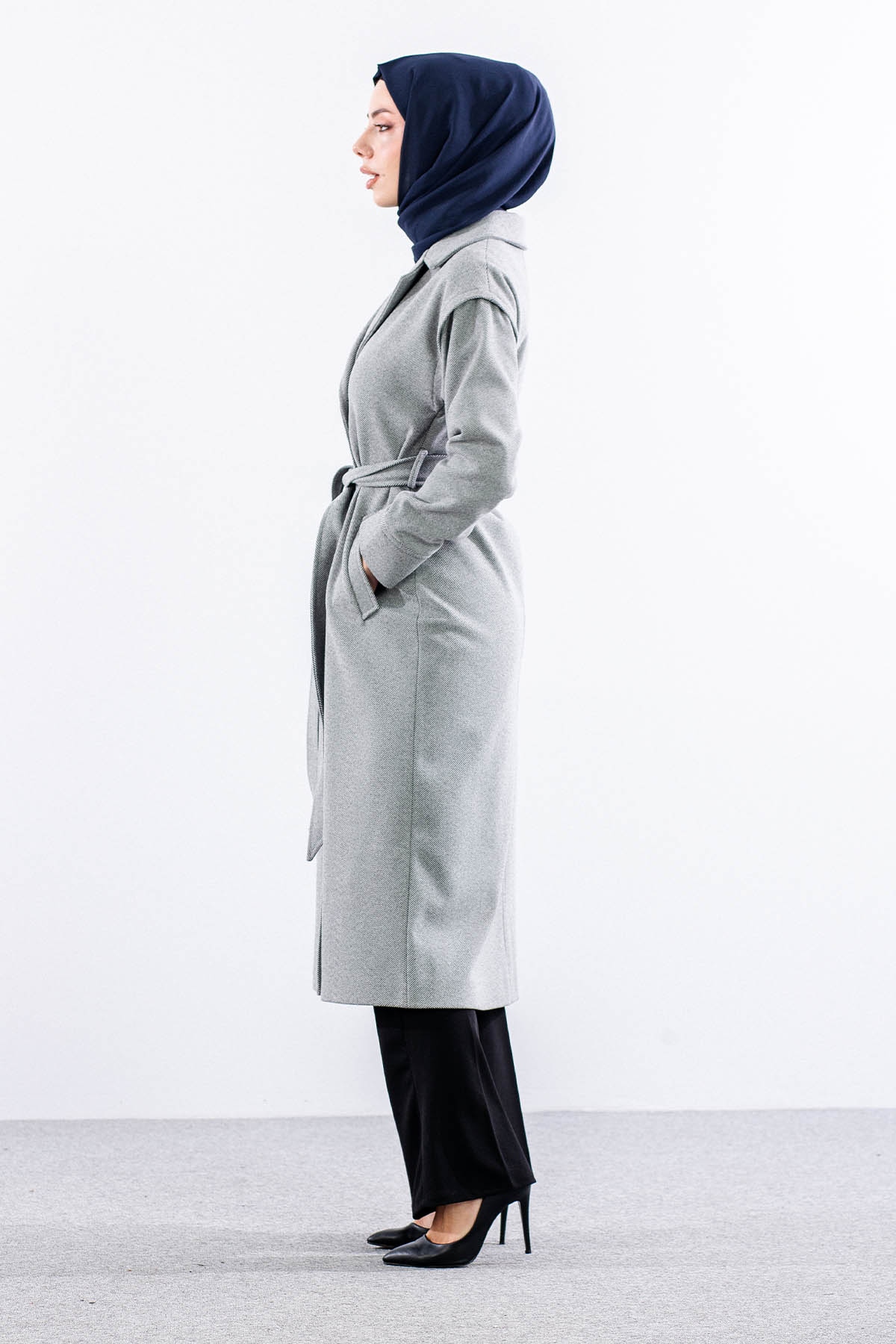 F-1595 Kaşe Kaban 38-48 Takma Kol Balıksırtı - A_gri - 3