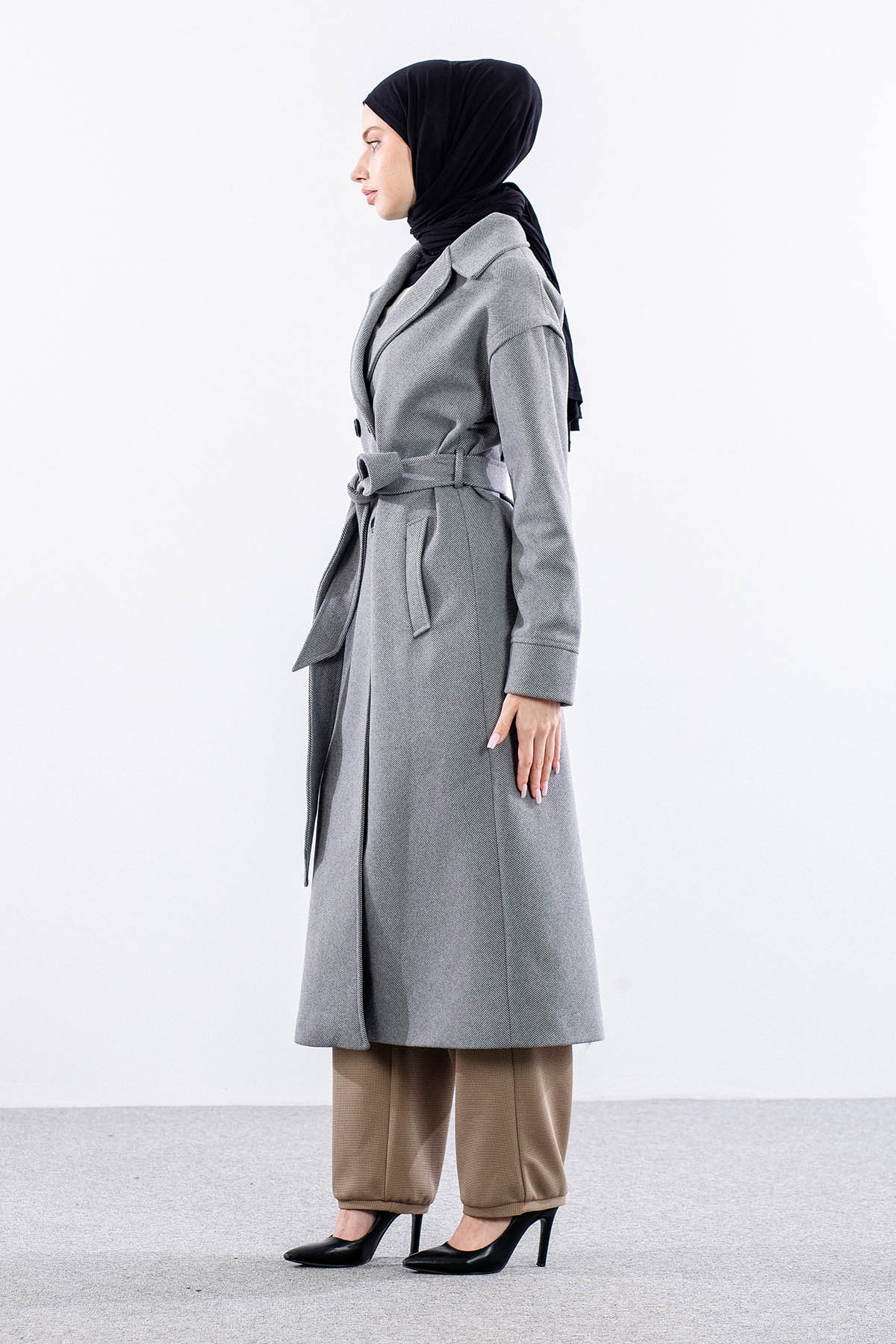 F-1595 Kaşe Kaban 38-48 Takma Kol Balıksırtı - K_gri - 3