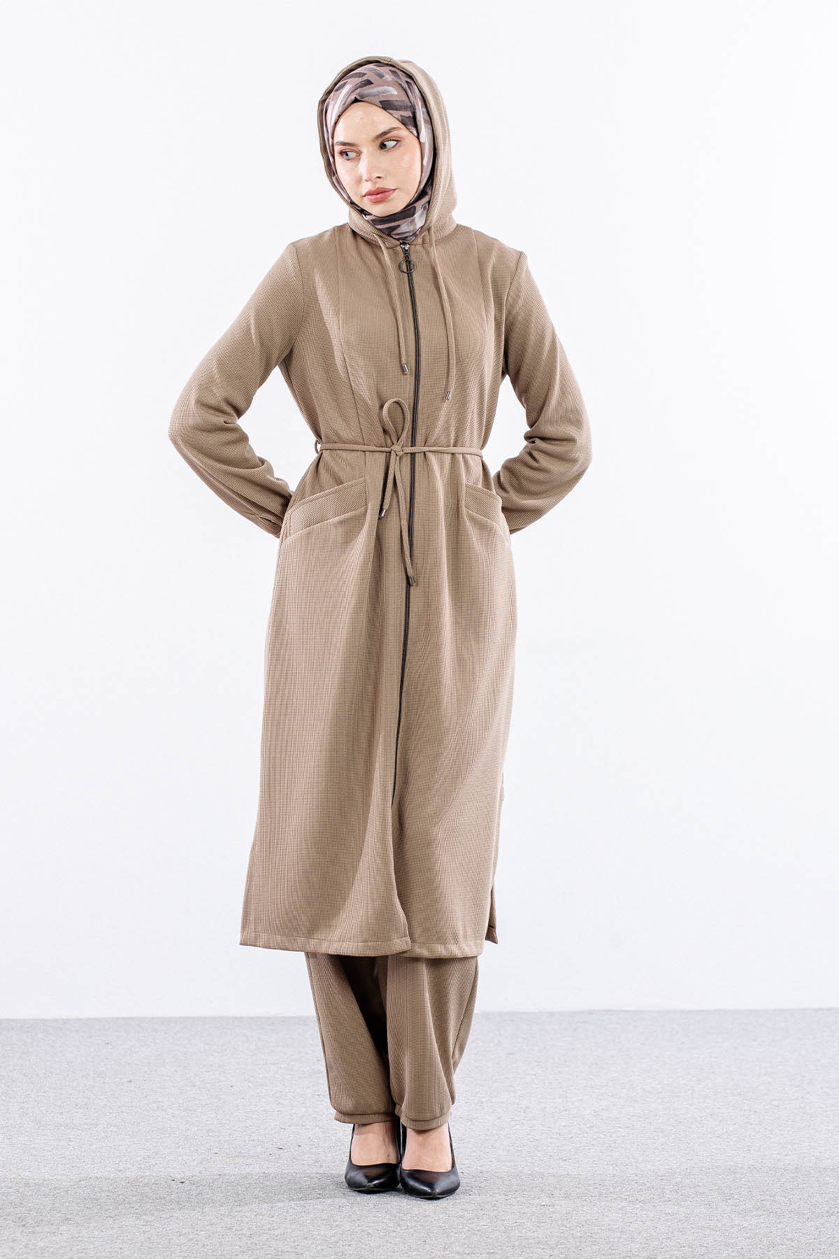 F-1598 Takim 38-48 Kapsonlu Fermuarli - Tas - 1