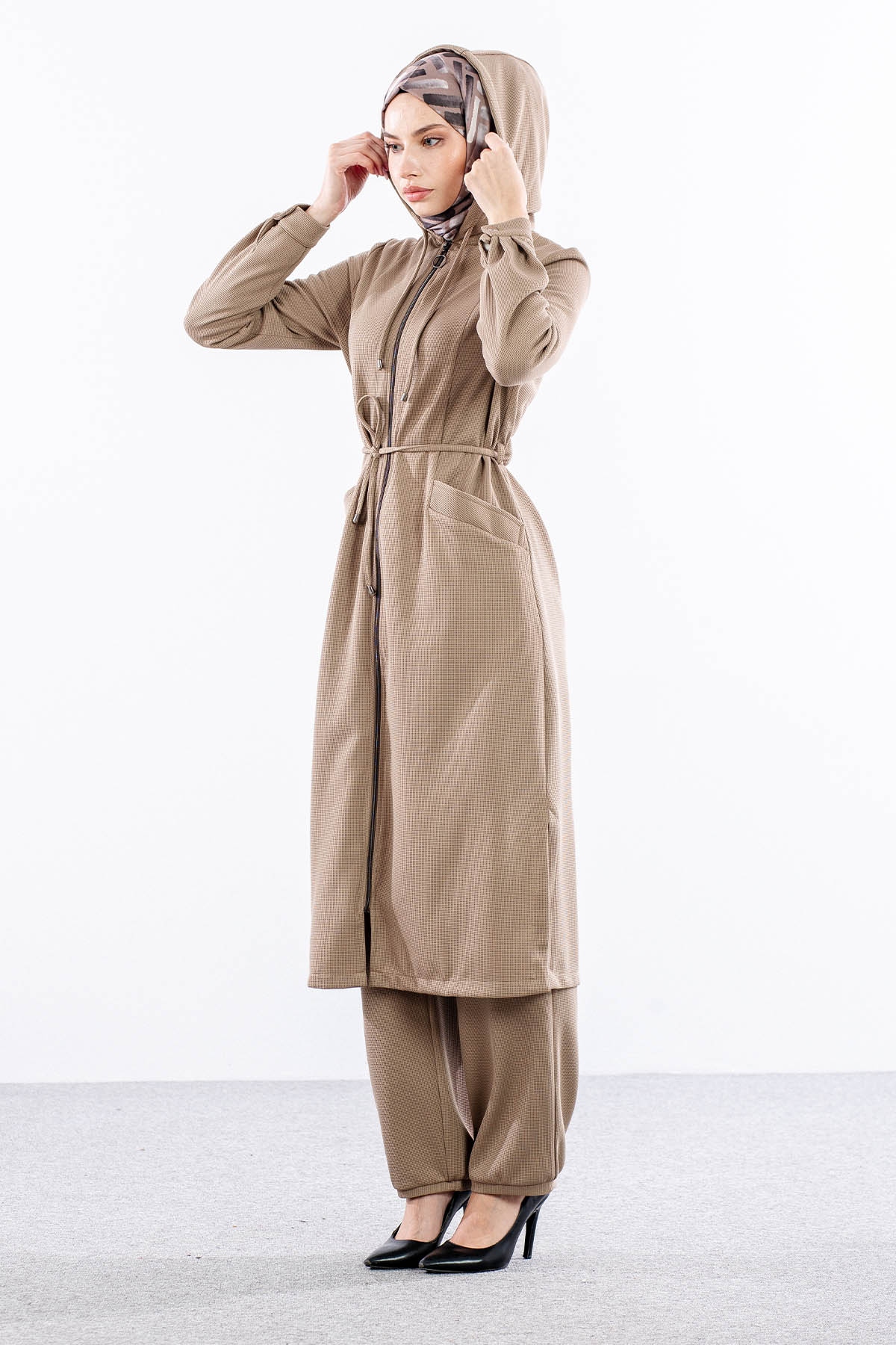 F-1598 Takim 38-48 Kapsonlu Fermuarli - Tas - 2