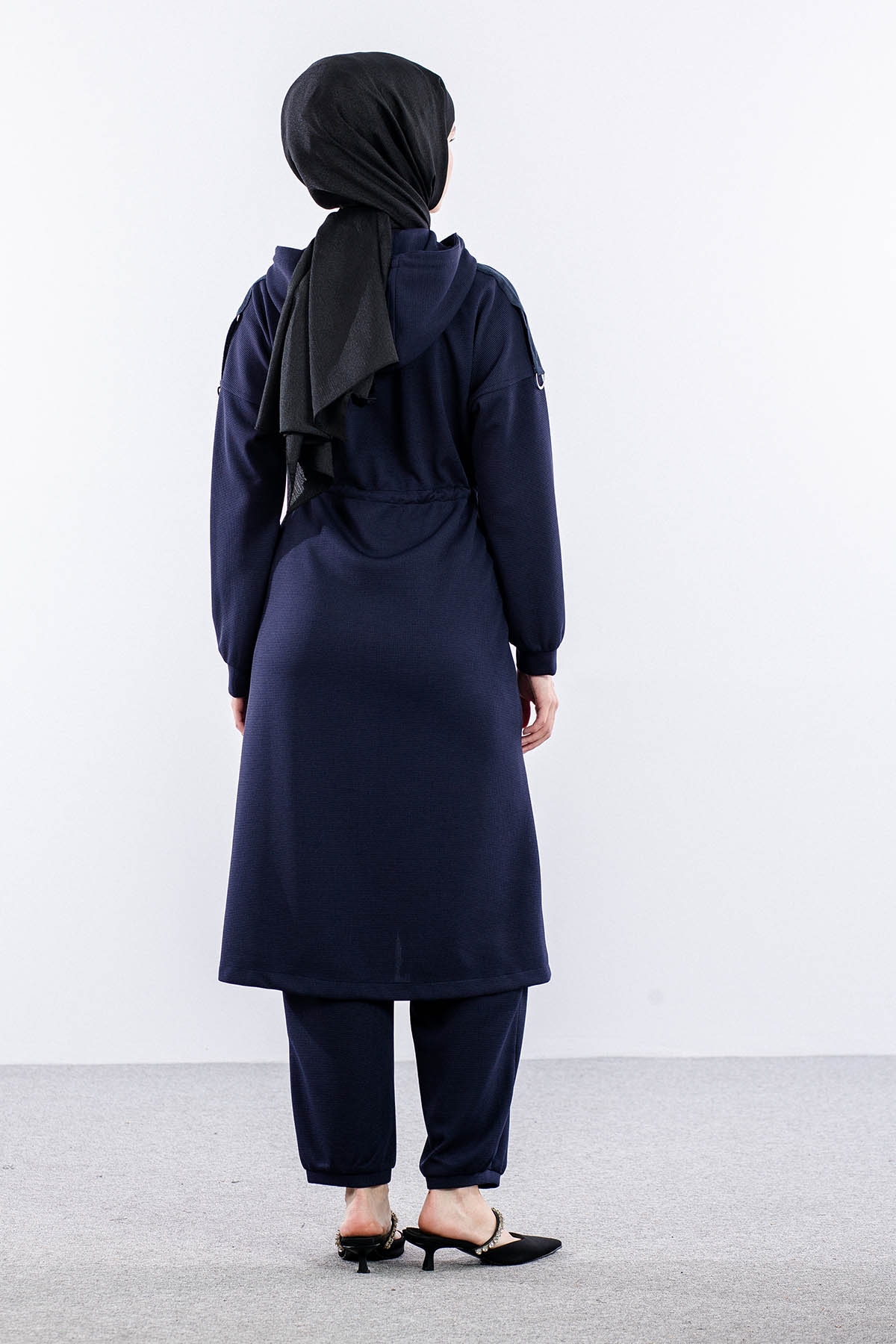 F-1599 Takim 38-48 Fermuarli Spor - Lacivert - 5