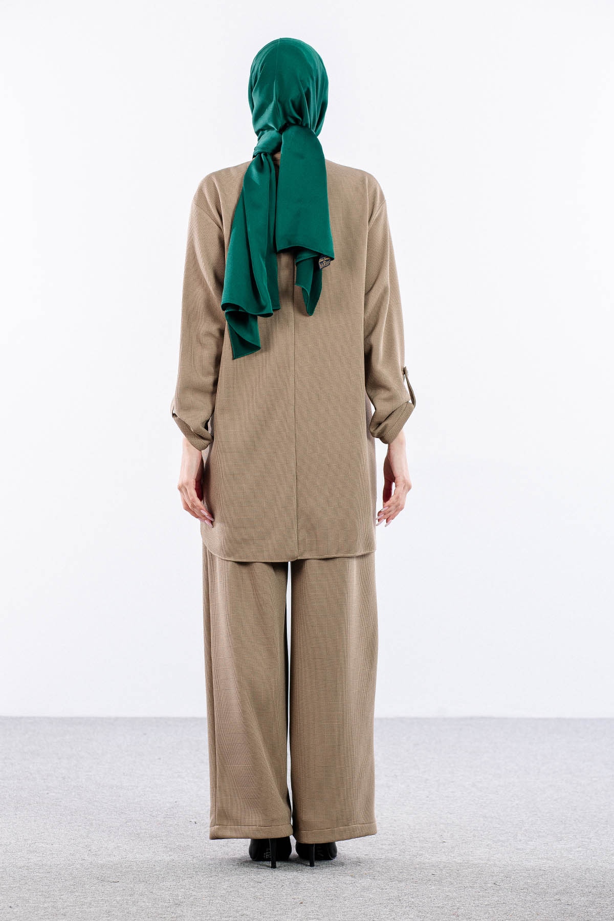 F-1605 Tunikli Takim 1-2-3 - Bej - 4