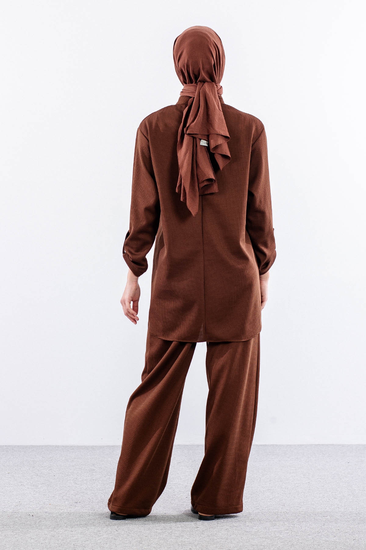 F-1605 Tunikli Takim 1-2-3 - Kahve - 6