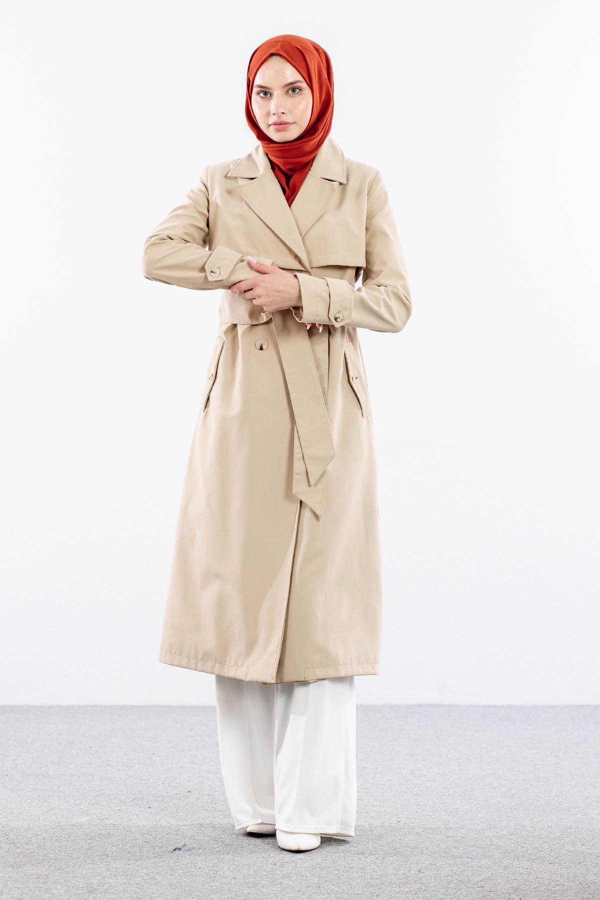 F1471 Trenç Kap 38-48 Aller Detay - Bej - 1