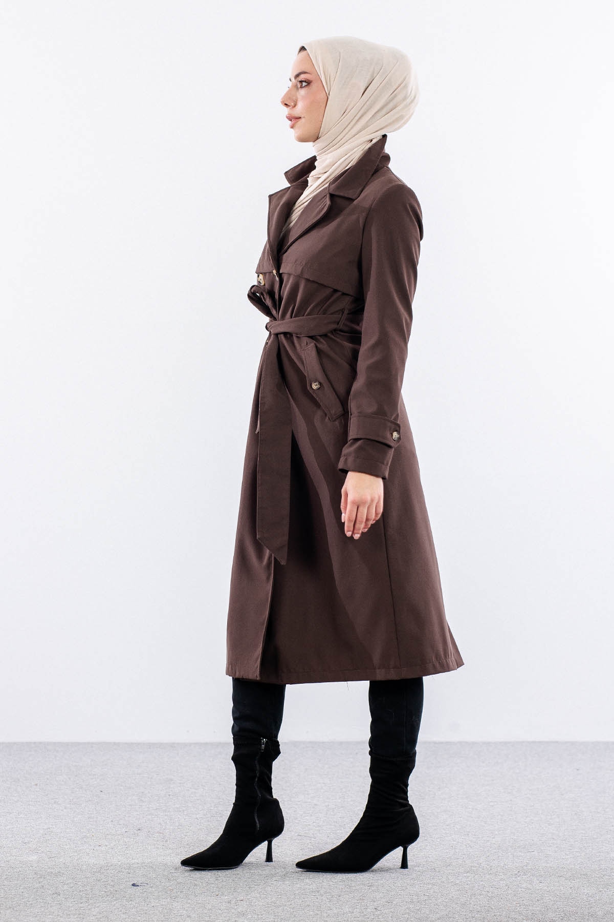 F1471 Trenç Kap 38-48 Aller Detay - Kahve - 3