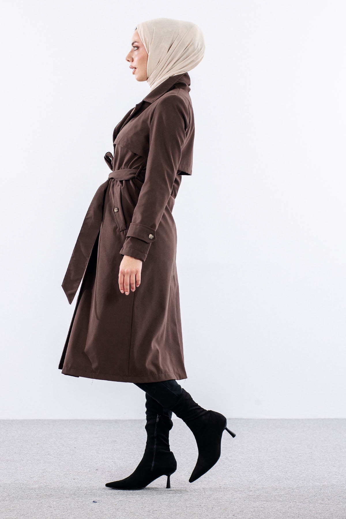 F1471 Trenç Kap 38-48 Aller Detay - Kahve - 4