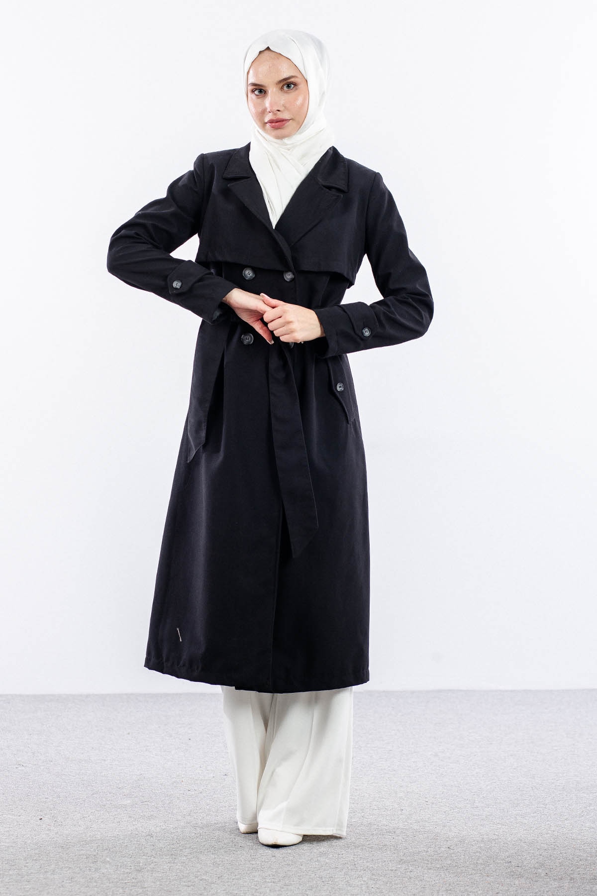 F1471 Trenç Kap 38-48 Aller Detay - Siyah - 1