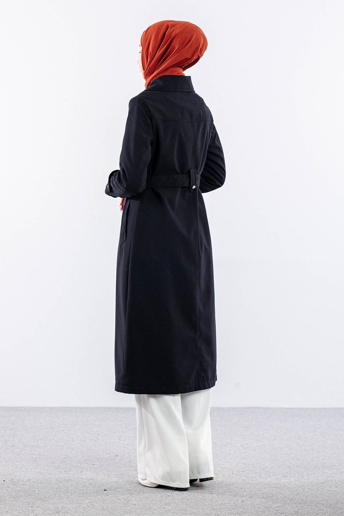 F1579 Parka Kaban 38-48 - Siyah - 4