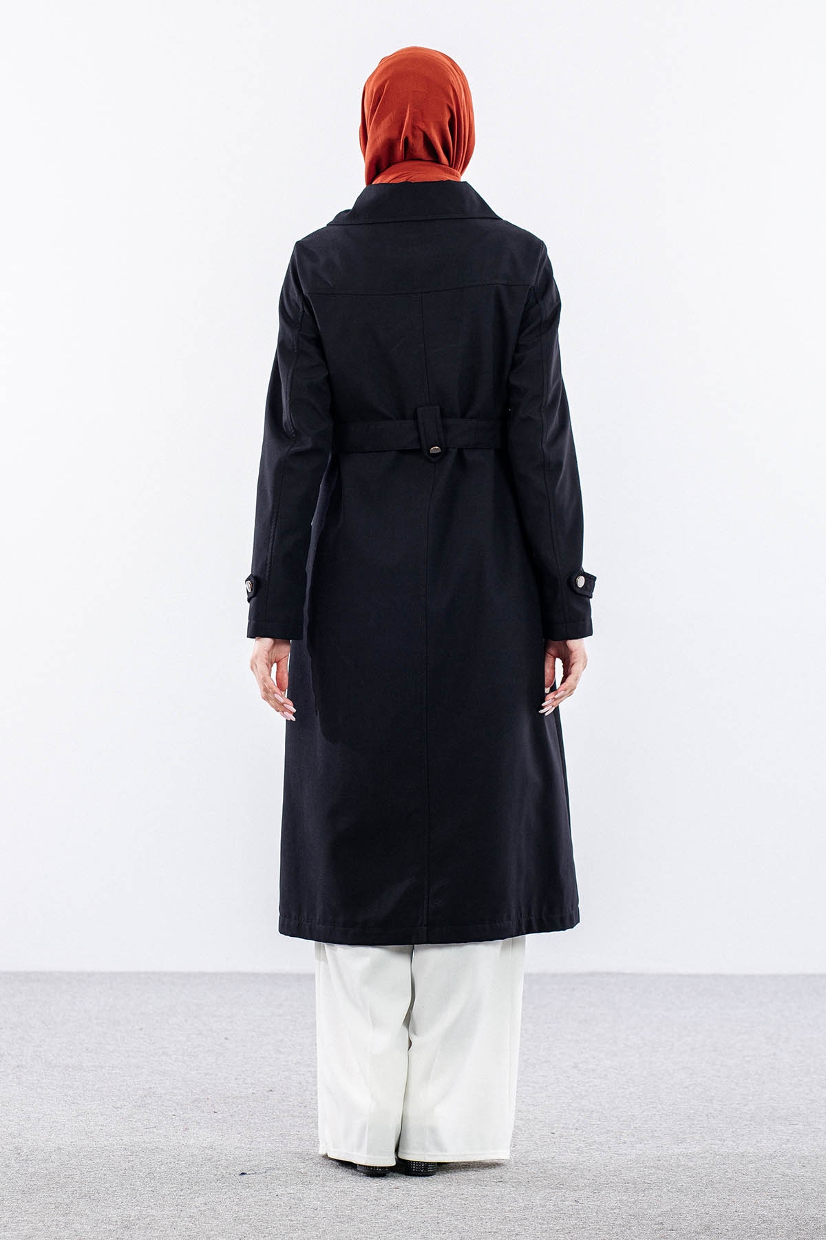 F1579 Parka Kaban 38-48 - Siyah - 5