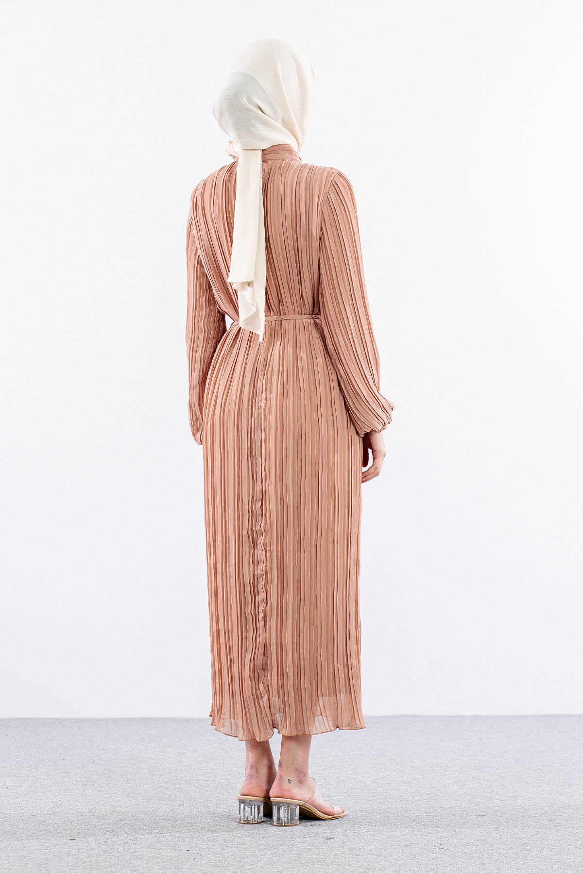 Fe-020 Elbise 38-44 - Bej - 6