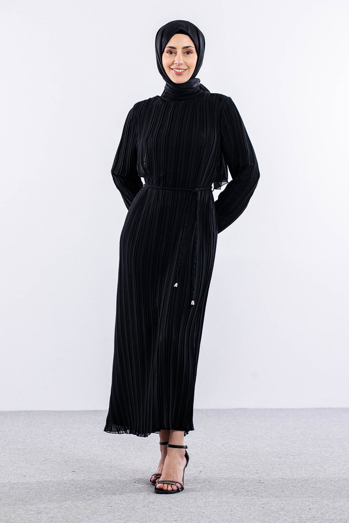 Fe-020 Elbise 38-44 - Siyah  - - 2