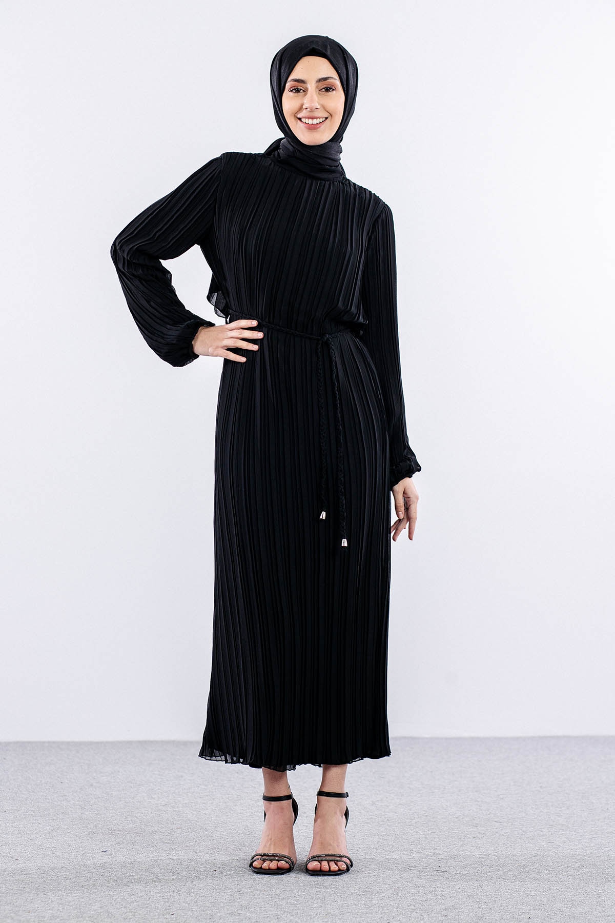 Fe-020 Elbise 38-44 - Siyah  - - 3