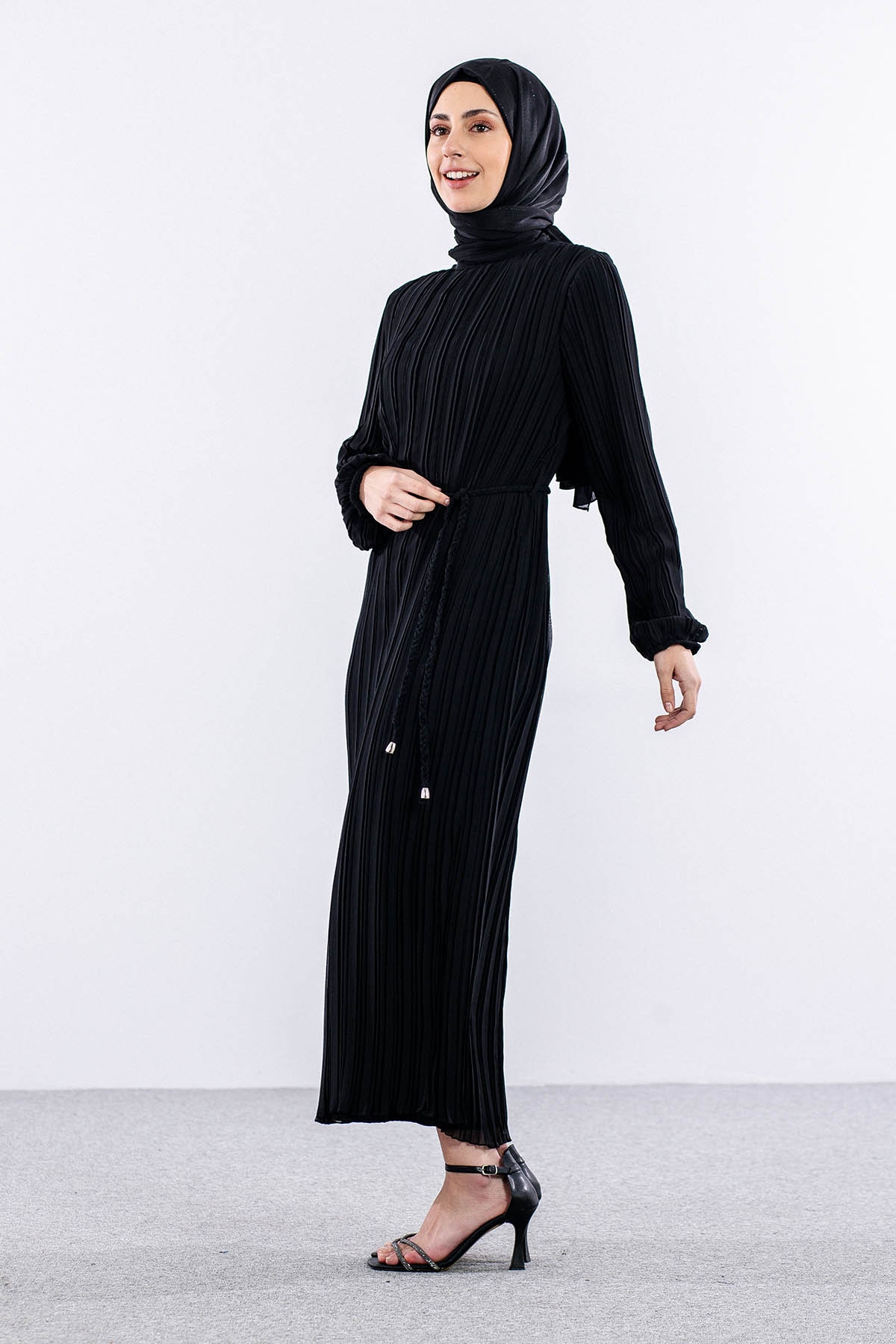 Fe-020 Elbise 38-44 - Siyah  - - 4