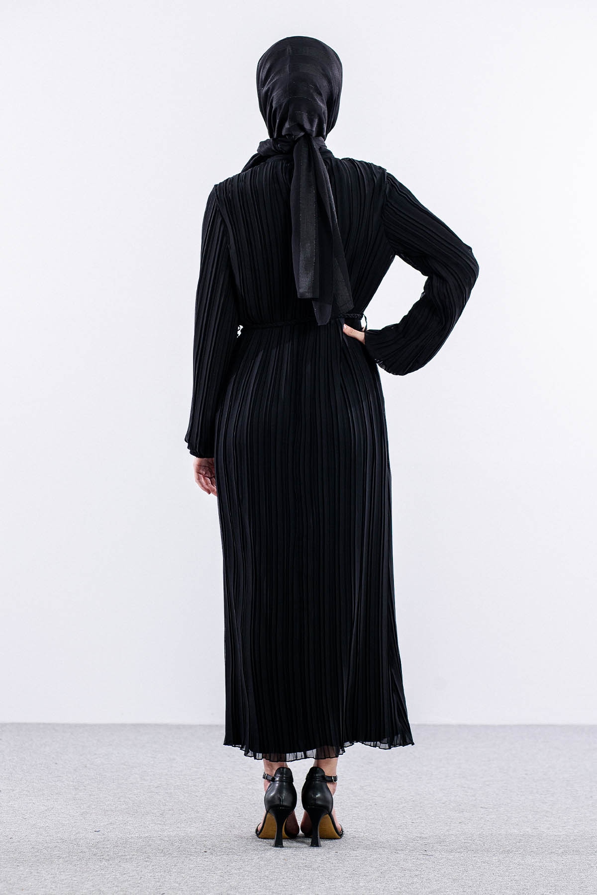 Fe-020 Elbise 38-44 - Siyah  - - 5