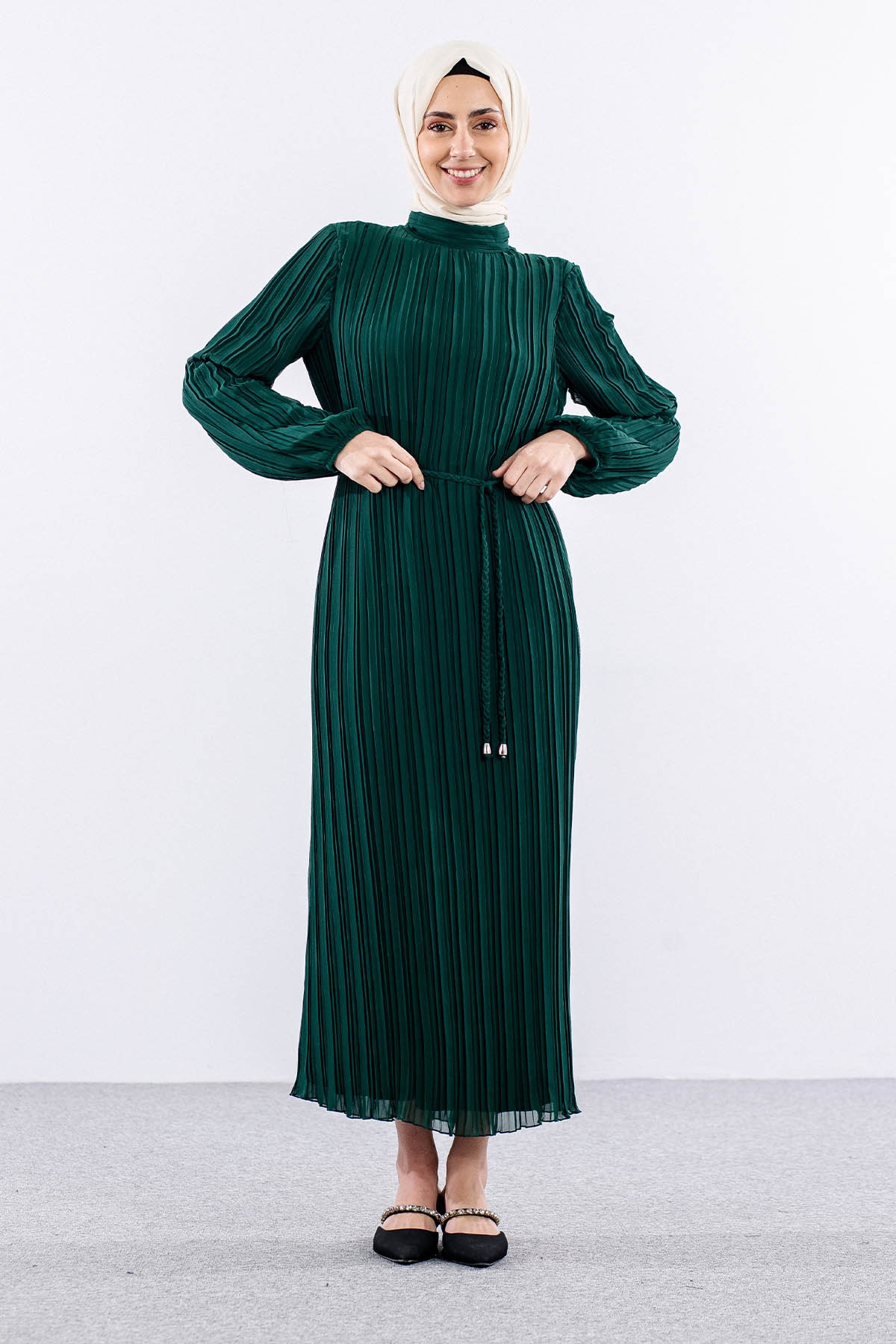 Fe-020 Elbise 38-44 - Zumrut - 1