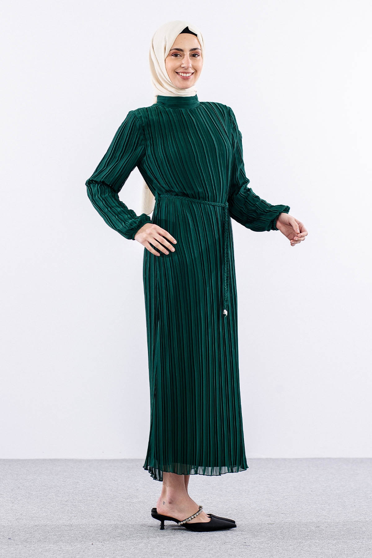 Fe-020 Elbise 38-44 - Zumrut - 4