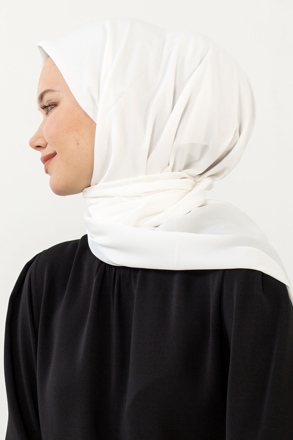 Five Medine İpeği Eşarp - Beyaz - 3