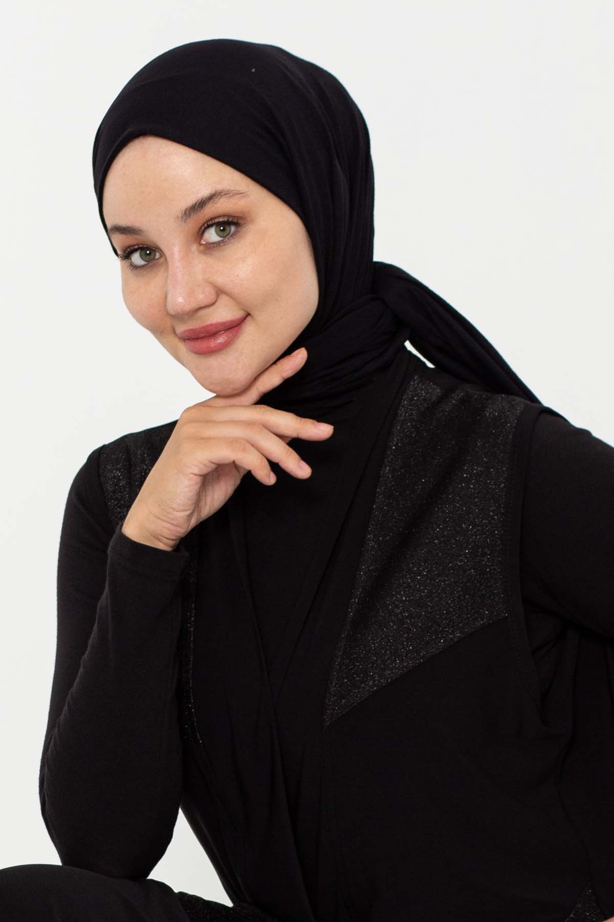 Five Penye şal - Siyah - 1