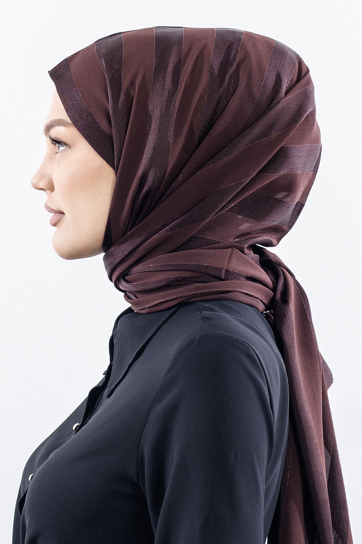 Fv Tokyo şal Serit Simli - K_kahve - 3