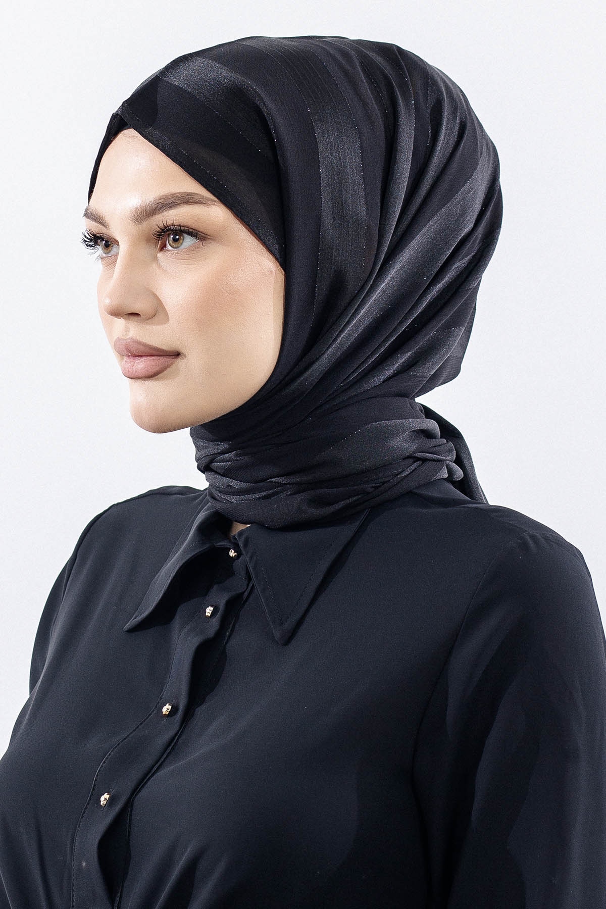 Fv Tokyo şal Serit Simli - Siyah - 2