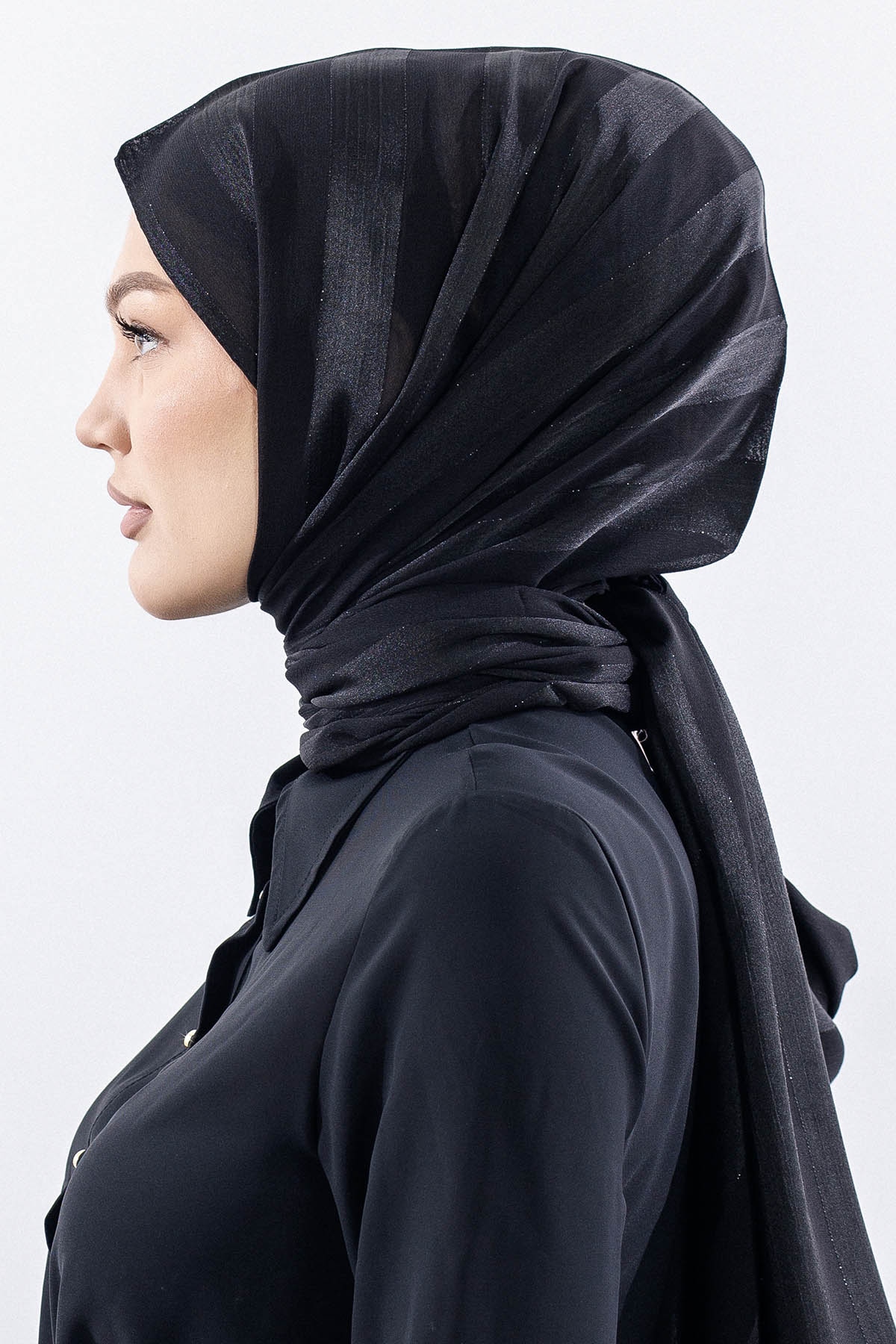 Fv Tokyo şal Serit Simli - Siyah - 3