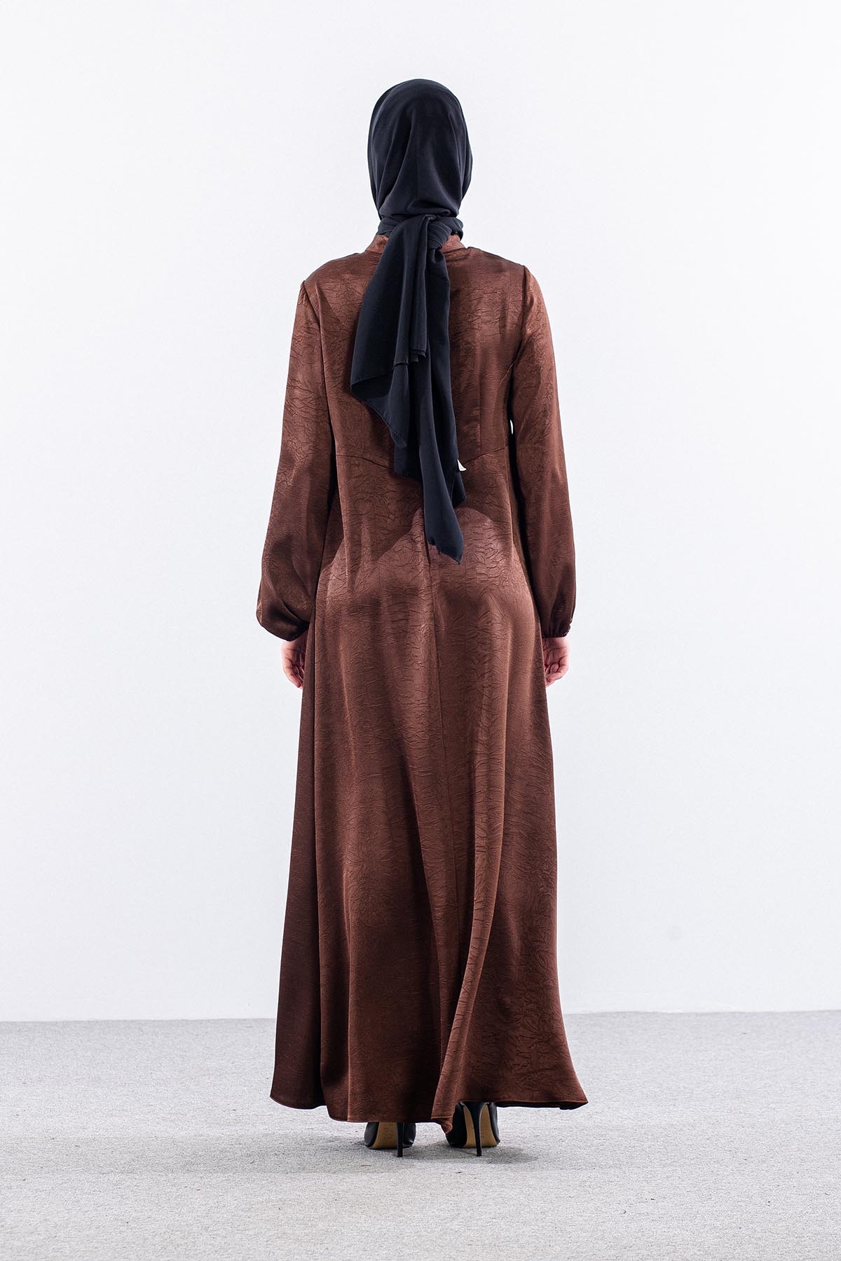 G-1505 Elbi̇se 38-48 Saten Kumas - Kahve - 5