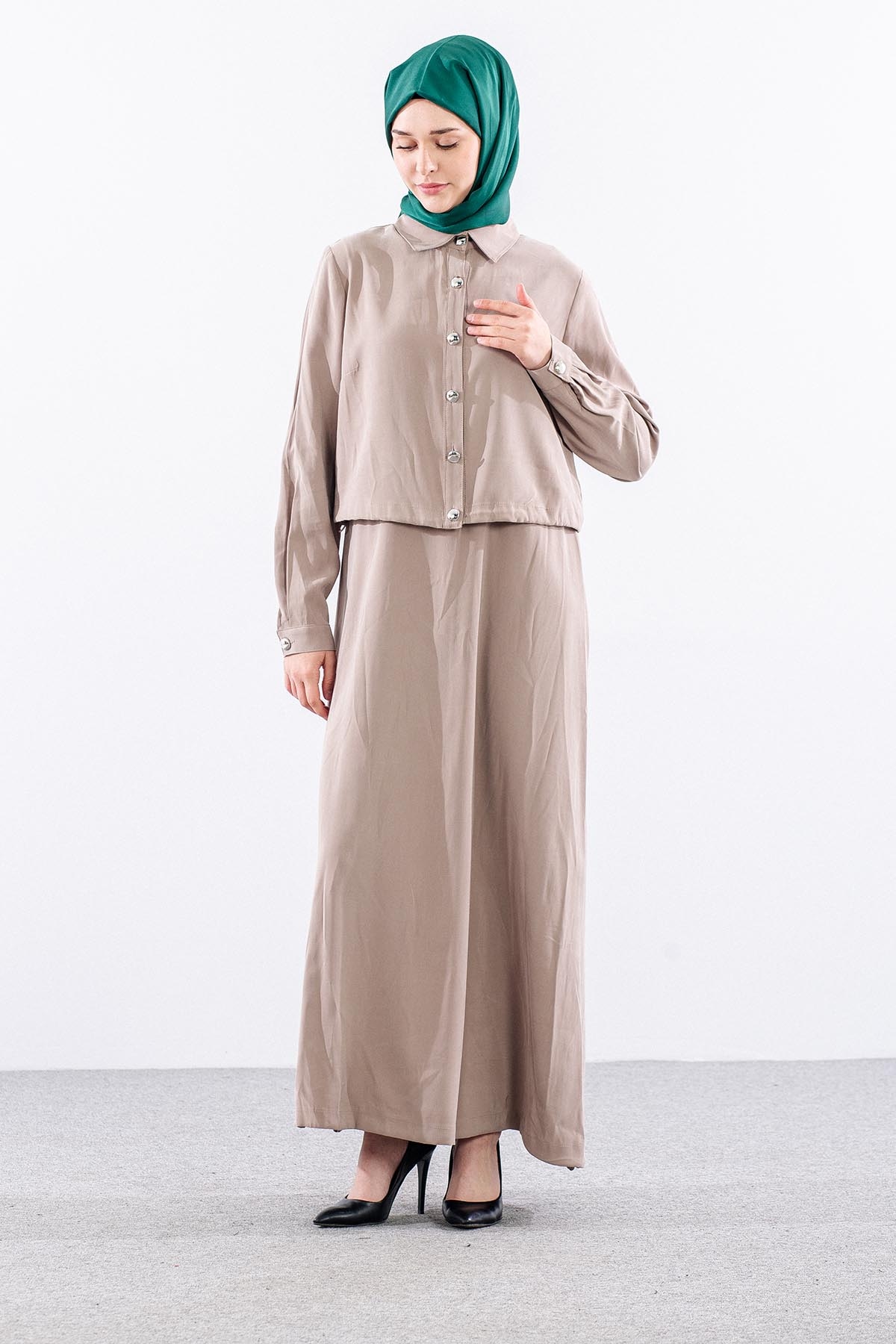 G-1576 Elbi̇se Ceket 1-2-3 - Bej - 2