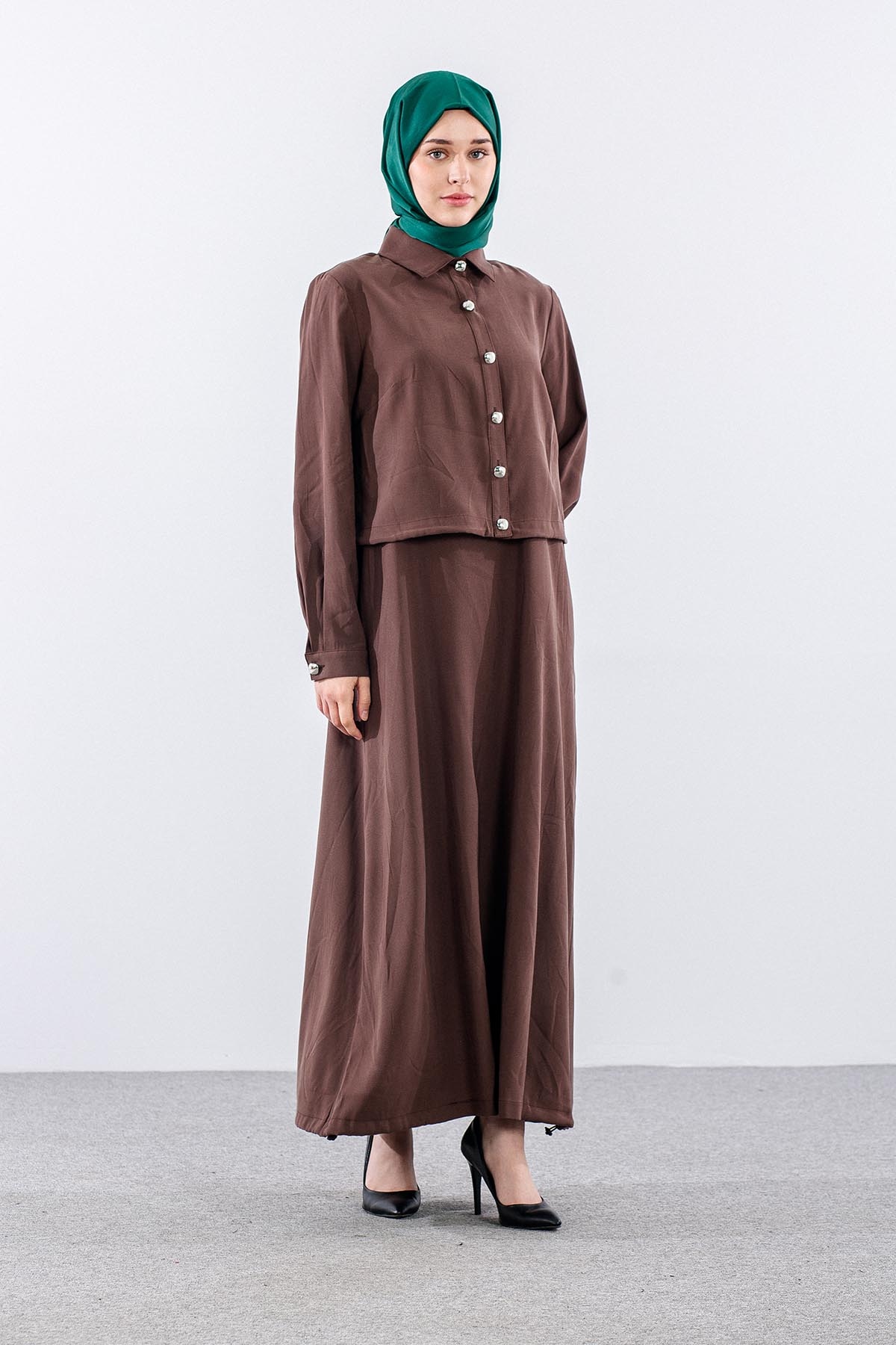 G-1576 Elbi̇se Ceket 1-2-3 - Kahve - 2