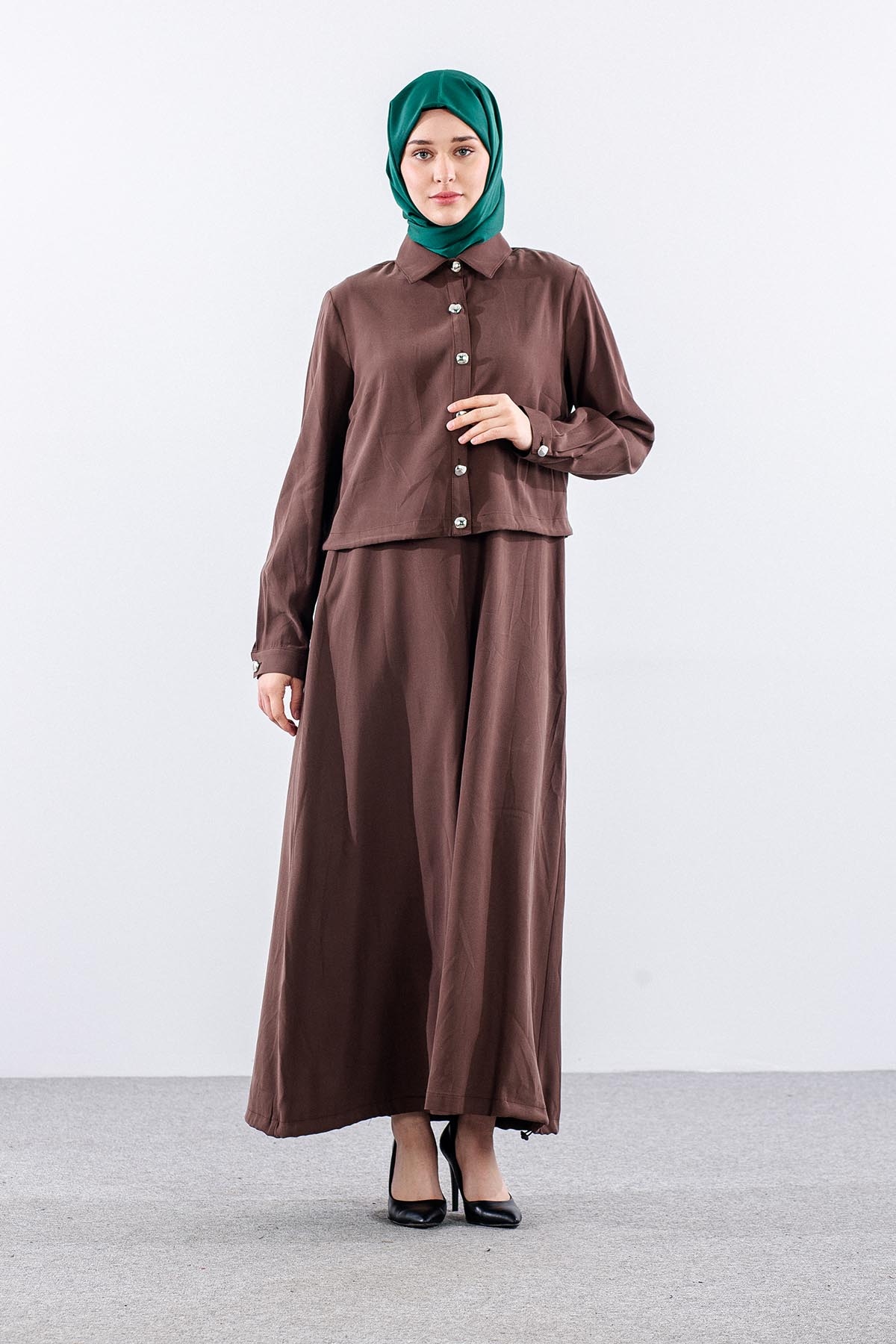 G-1576 Elbi̇se Ceket 1-2-3 - Kahve - 3