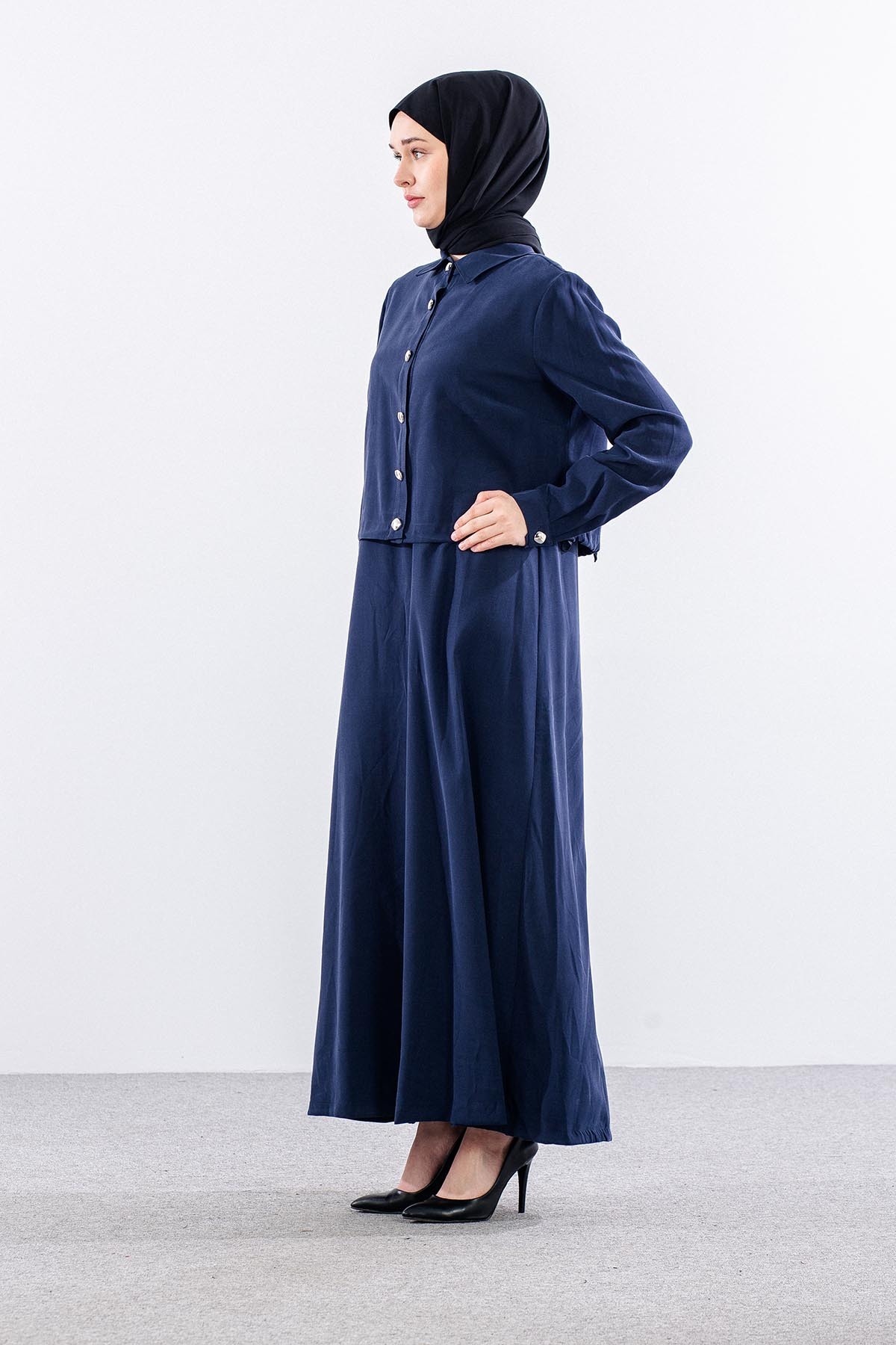 G-1576 Elbi̇se Ceket 1-2-3 - Lacivert - 4