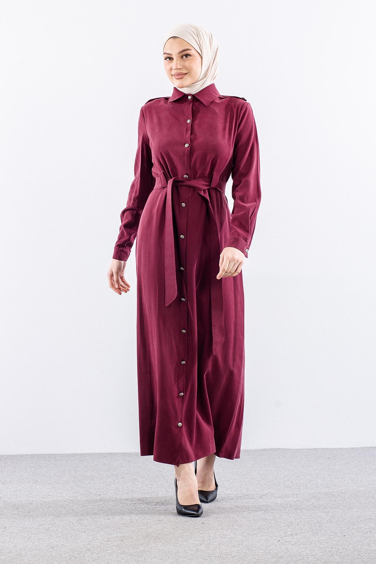 G-1609 Elbi̇se 38-48 Tamboy Dugme - Bordo - 2