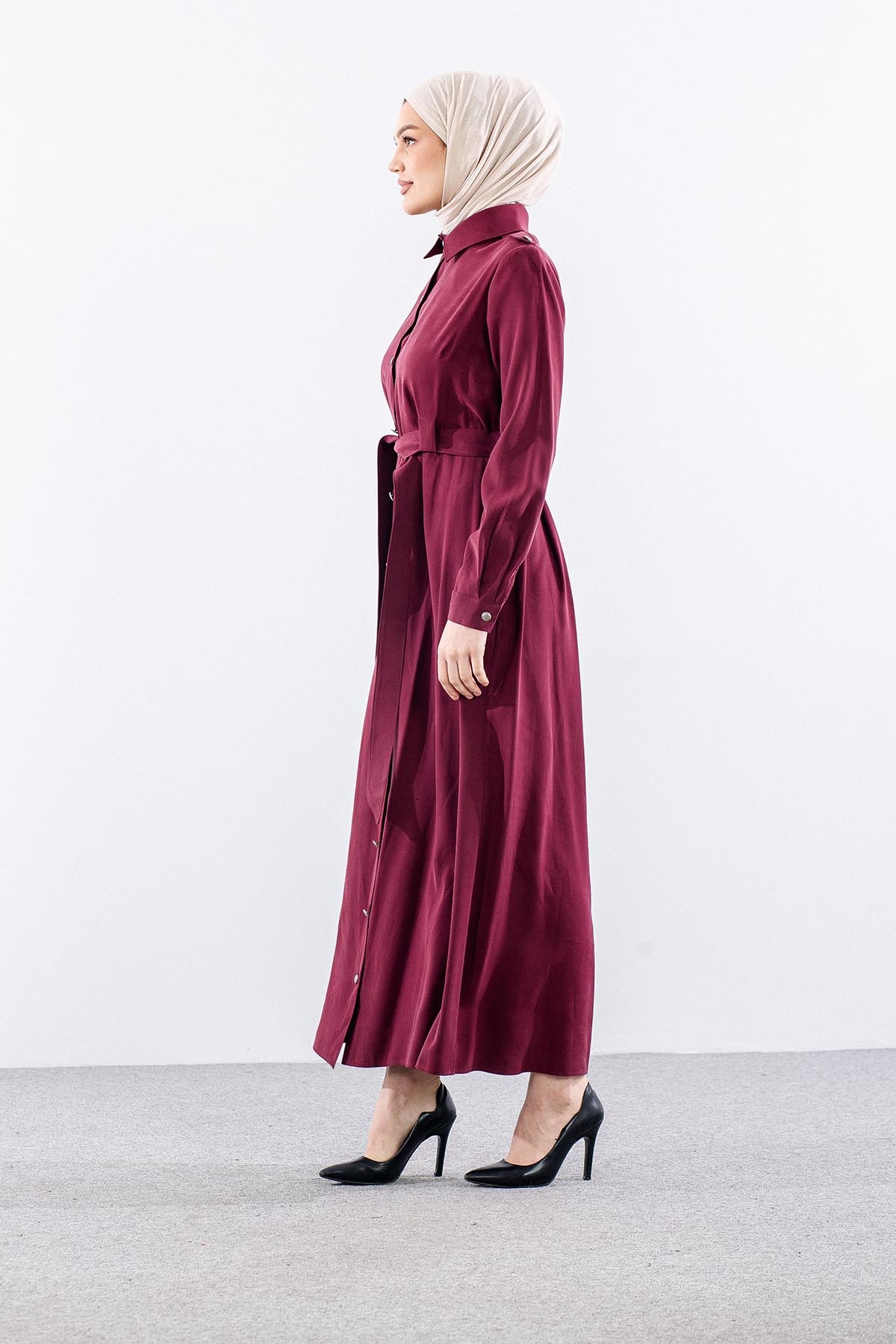 G-1609 Elbi̇se 38-48 Tamboy Dugme - Bordo - 3