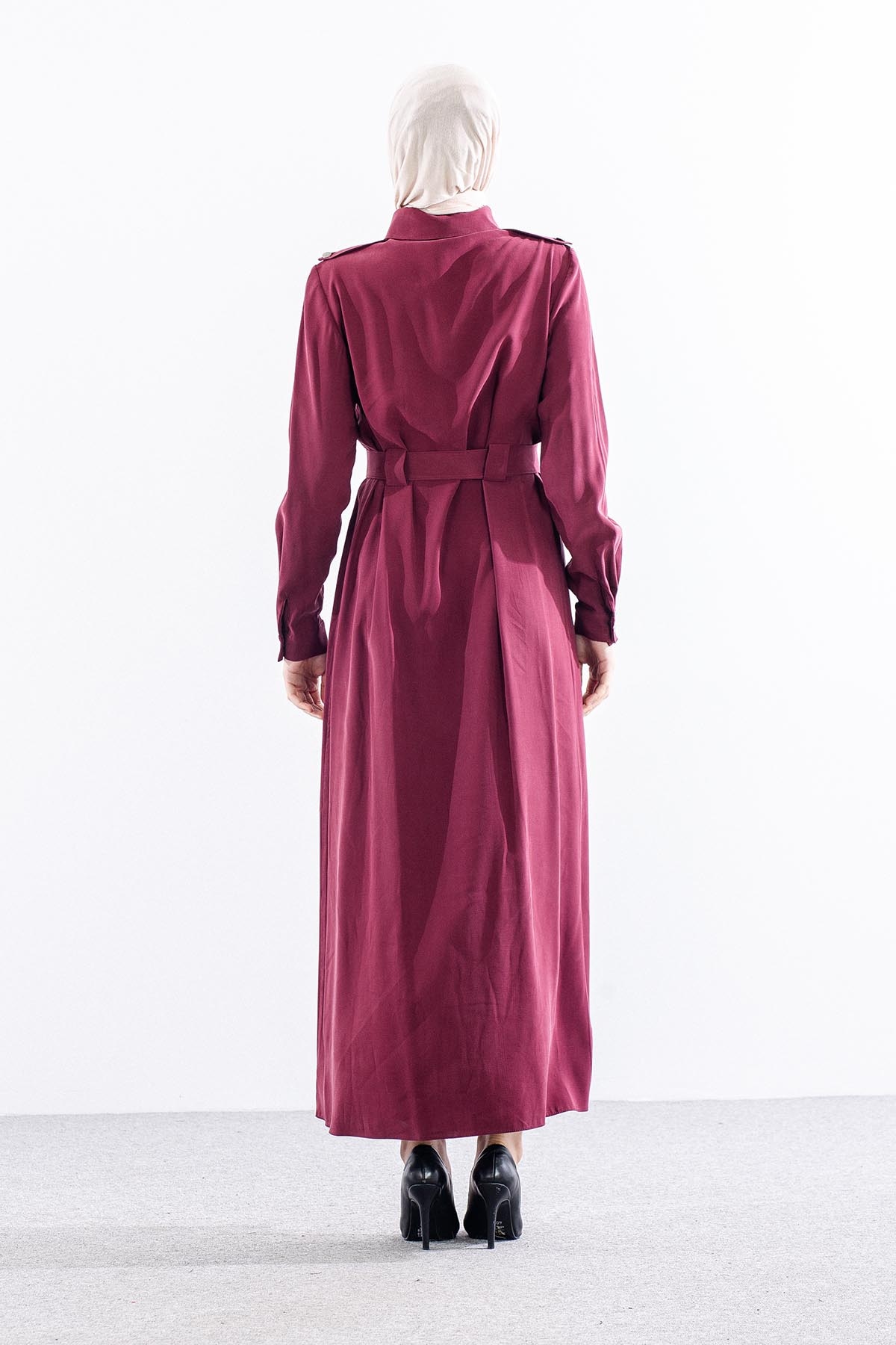 G-1609 Elbi̇se 38-48 Tamboy Dugme - Bordo - 4