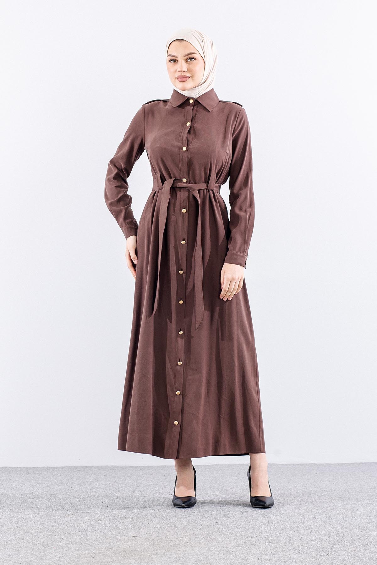 G-1609 Elbi̇se 38-48 Tamboy Dugme - Kahve - 1