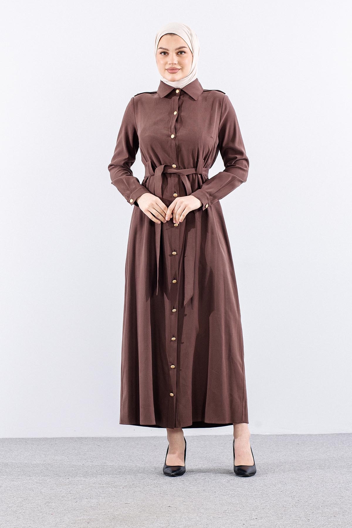 G-1609 Elbi̇se 38-48 Tamboy Dugme - Kahve - 2