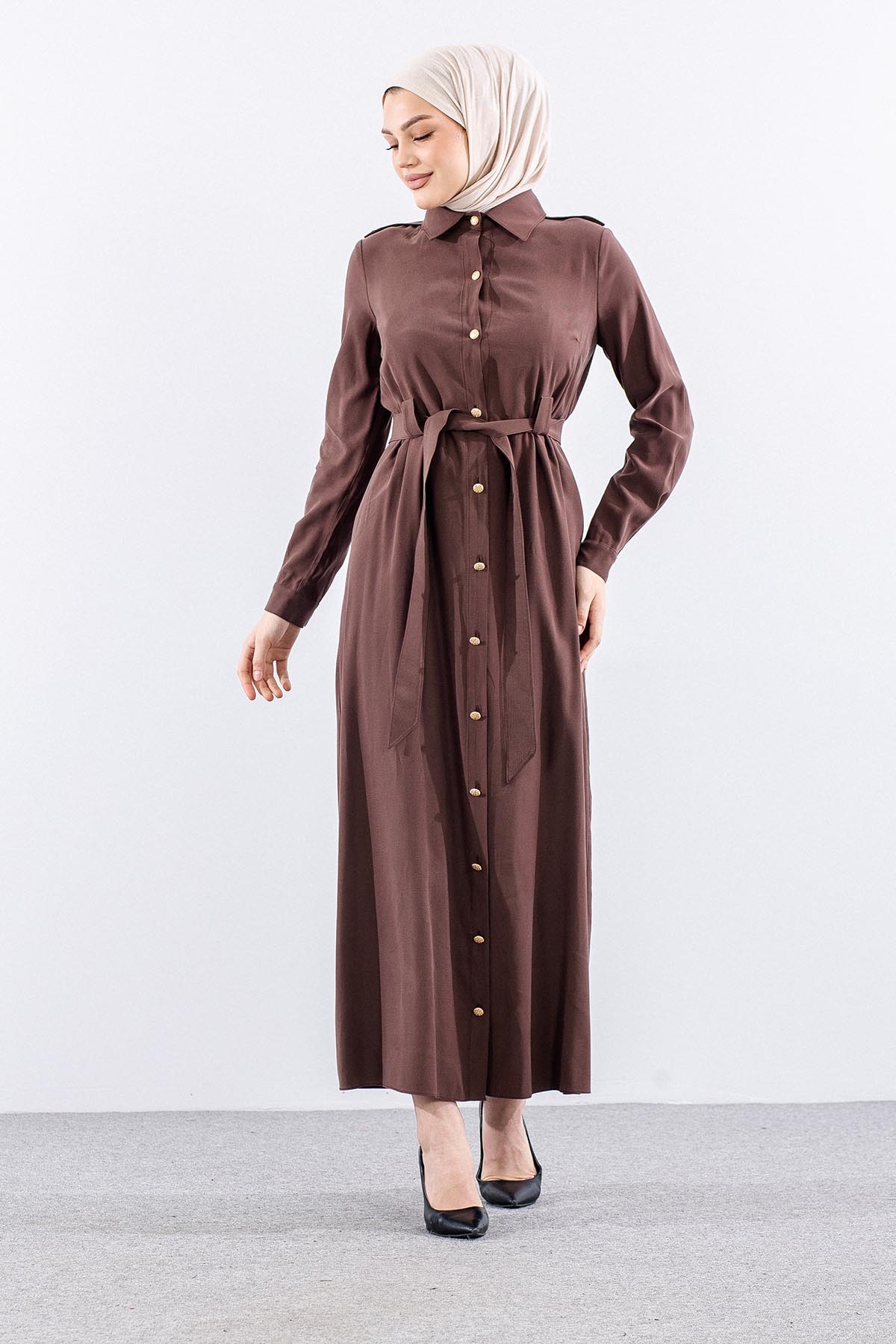 G-1609 Elbi̇se 38-48 Tamboy Dugme - Kahve - 3