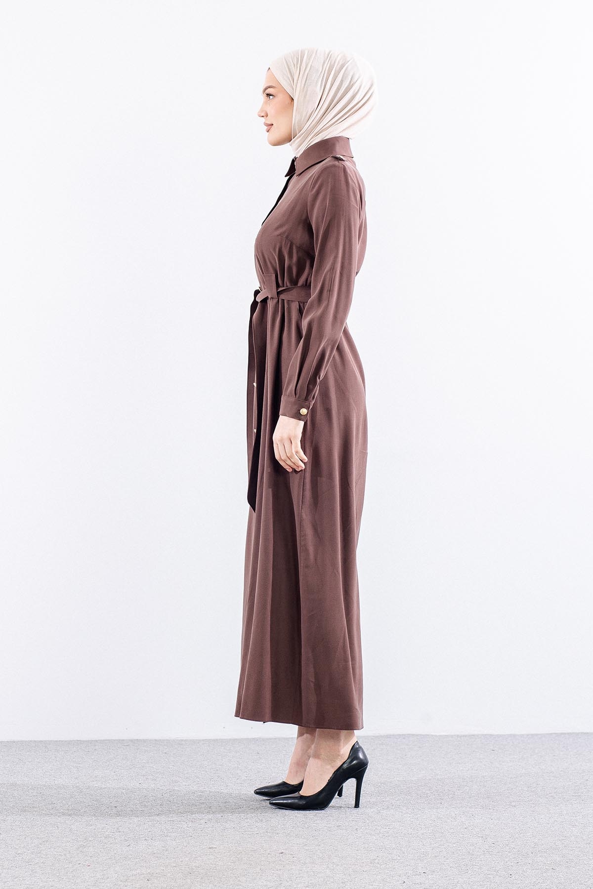 G-1609 Elbi̇se 38-48 Tamboy Dugme - Kahve - 4