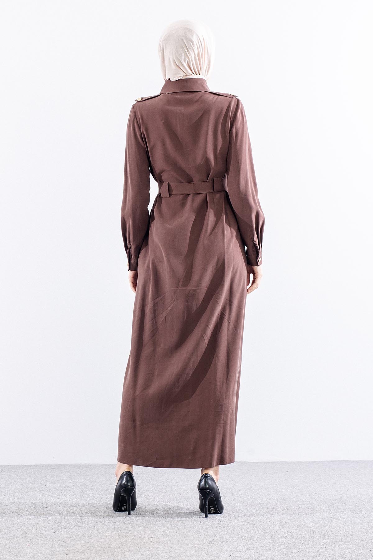 G-1609 Elbi̇se 38-48 Tamboy Dugme - Kahve - 5