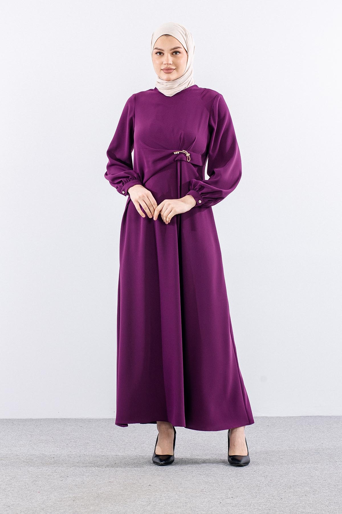 G-1649 Elbi̇se 1-2-3 Ozel Tasarim - Mor - 1