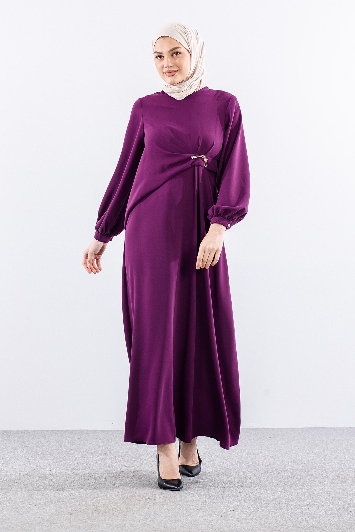 G-1649 Elbi̇se 1-2-3 Ozel Tasarim - Mor - 2